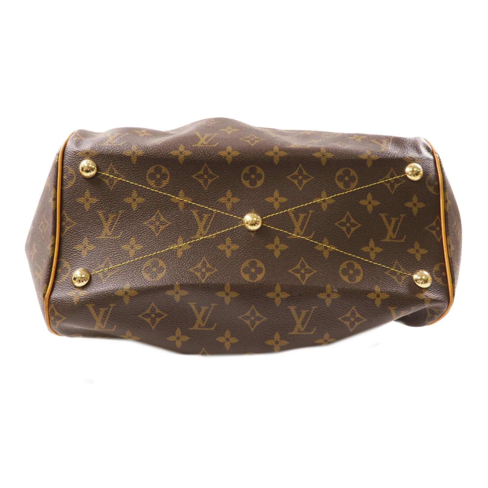 LOUIS VUITTON Monogram Tivoli GM金扣肩背袋棕色