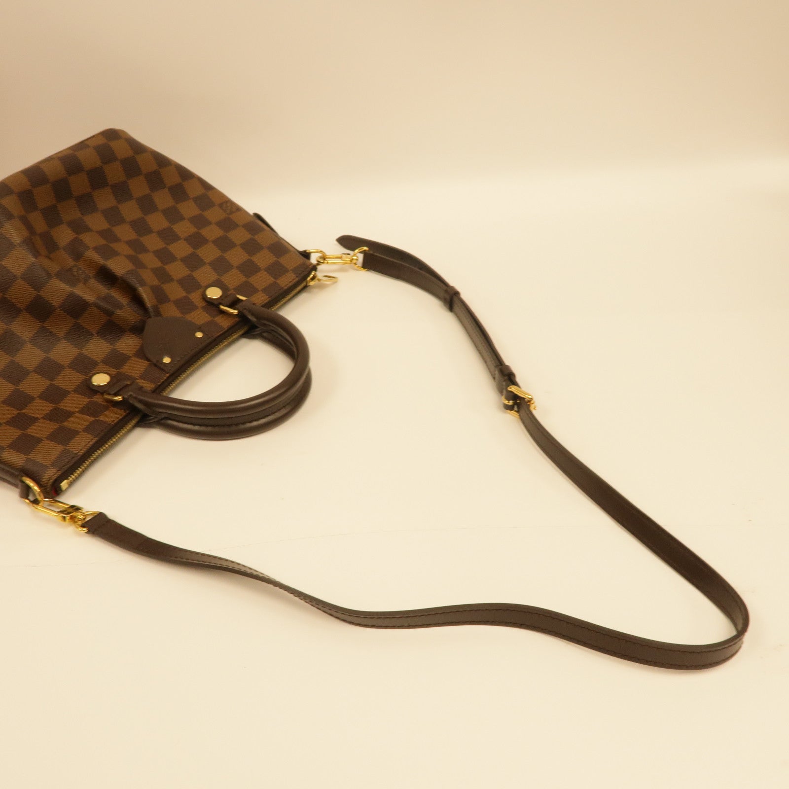 LOUIS VUITTON Damier Siena MM金扣手挽肩背兩用袋啡色