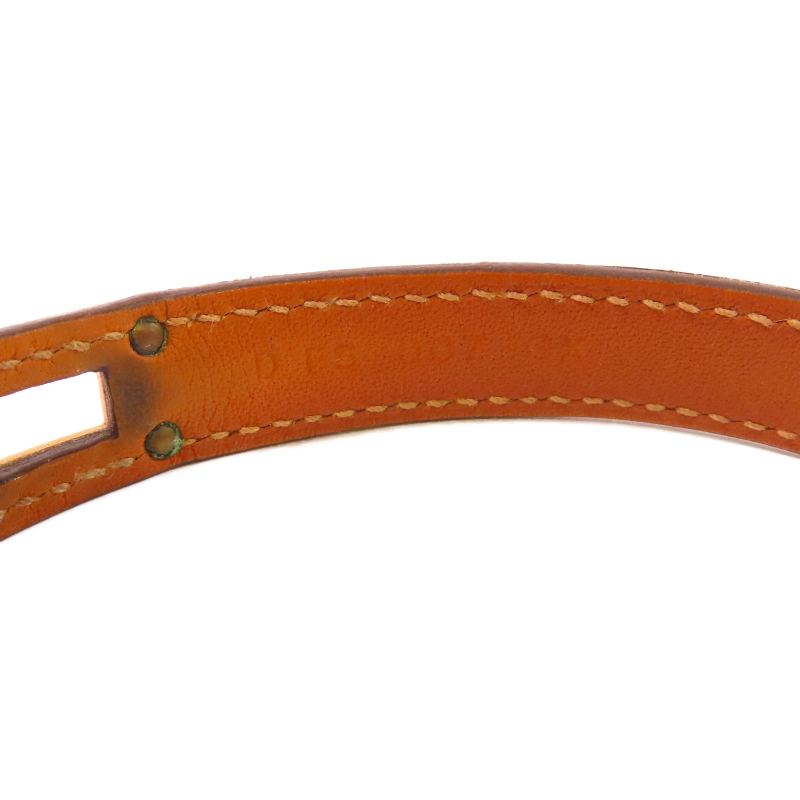HERMES Swift皮革Kelly Double Tour Bracelet金扣手鐲啡色#T3