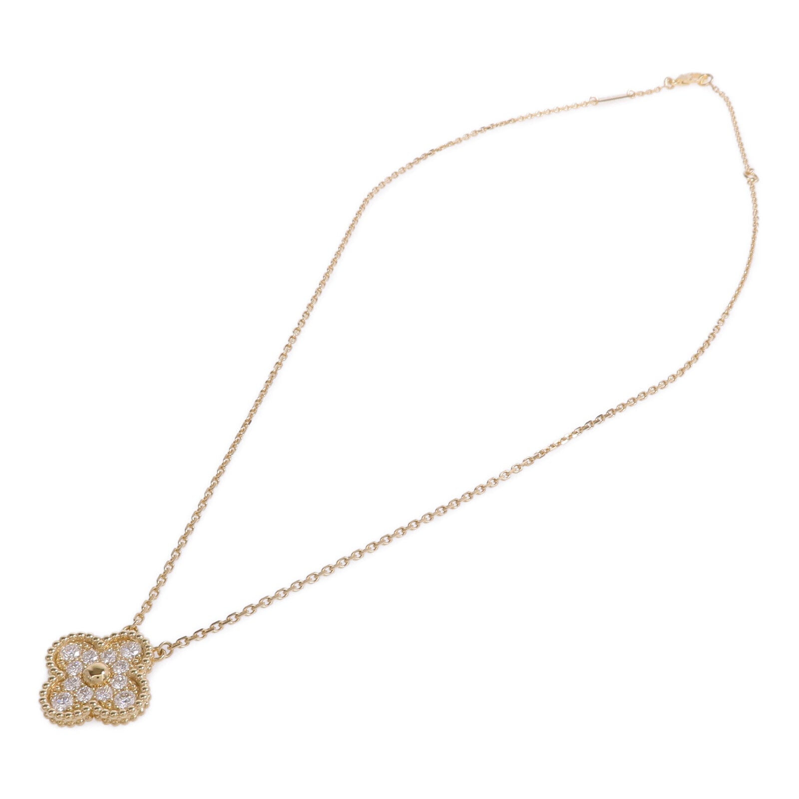 Van Cleef & Arpels 18K黃金Vintage Alhambra Pendant鑽石項鍊