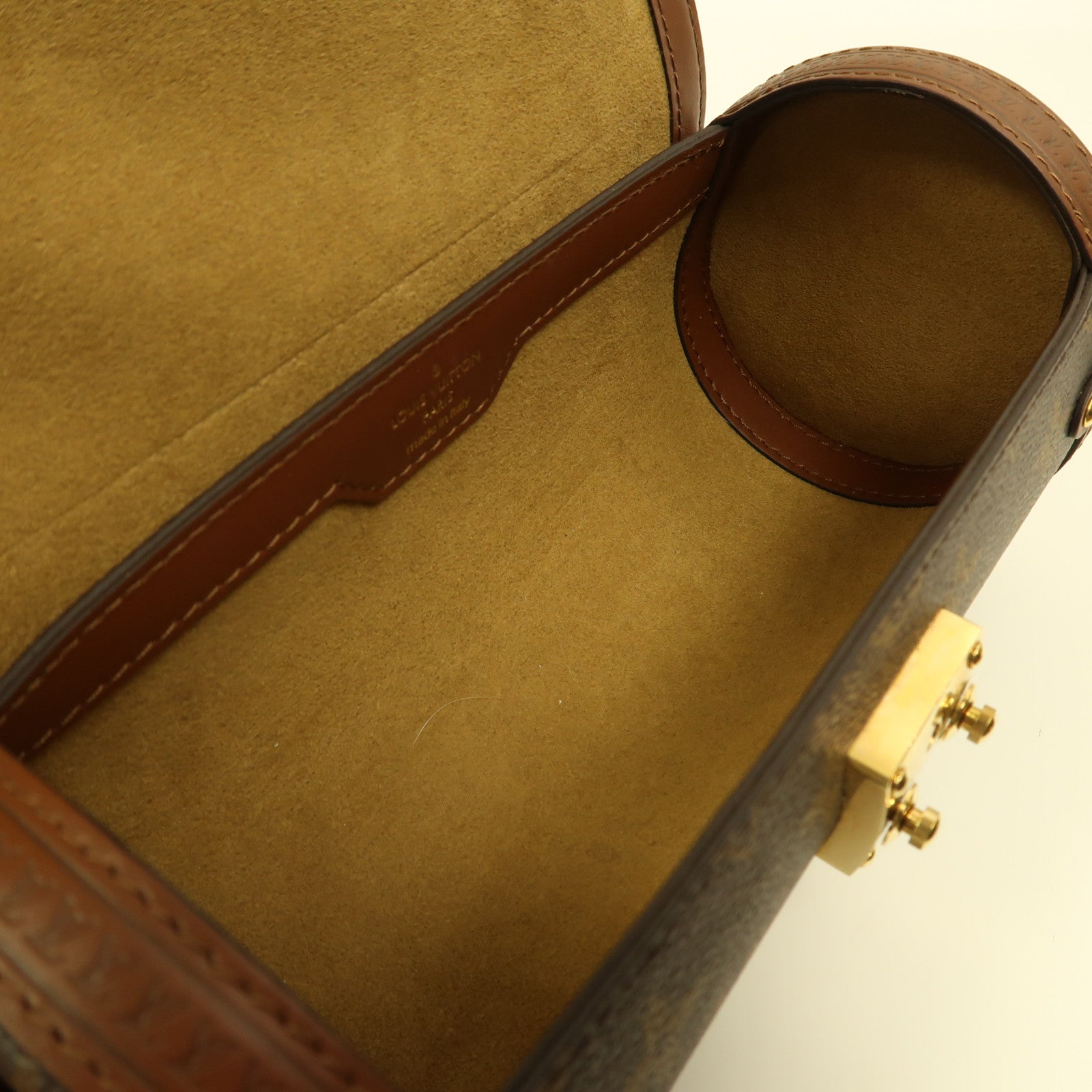 LOUIS VUITTON Monogram Papillon Trunk金扣手挽肩背兩用袋棕色