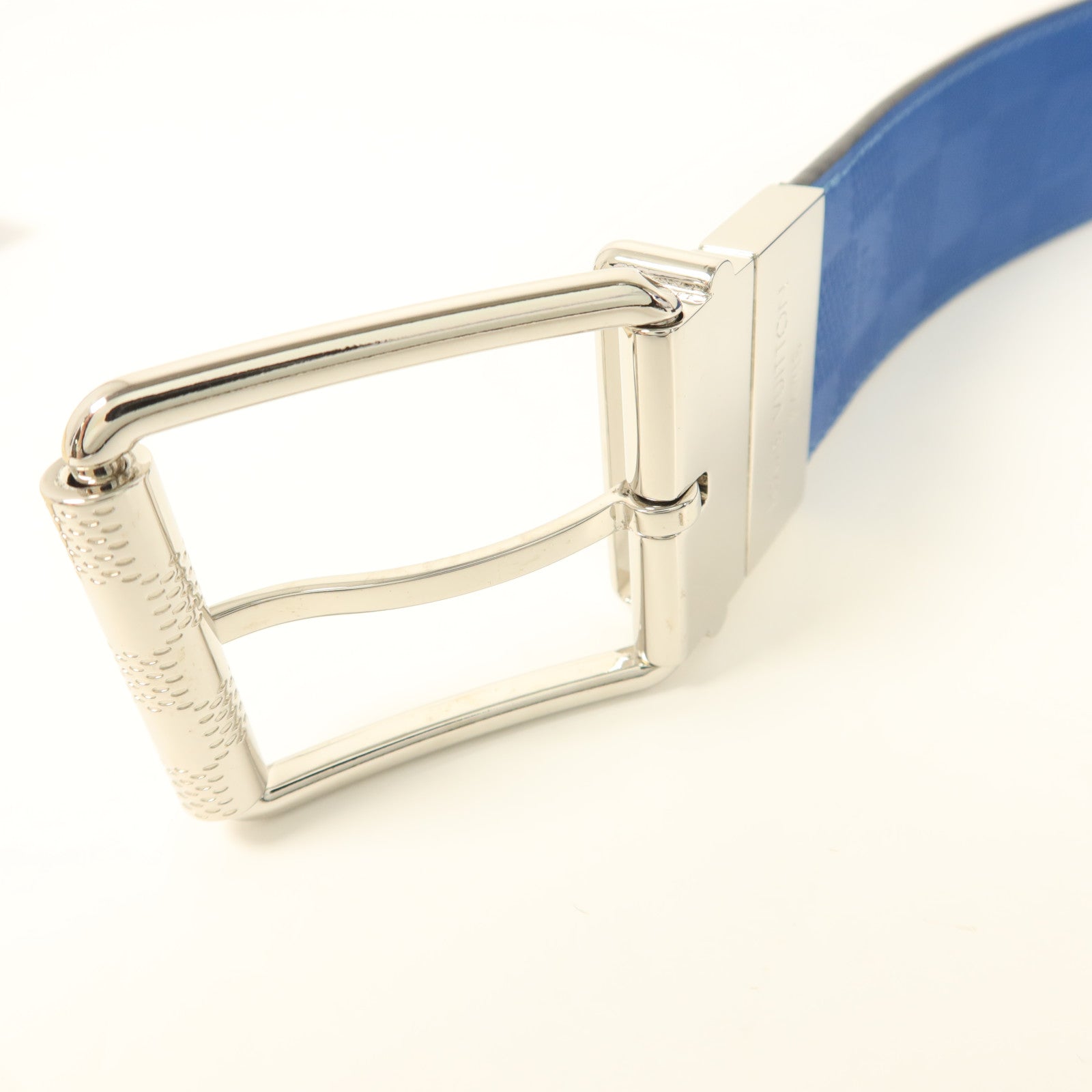LOUIS VUITTON Damier Graphite Reversible Belt銀扣皮帶