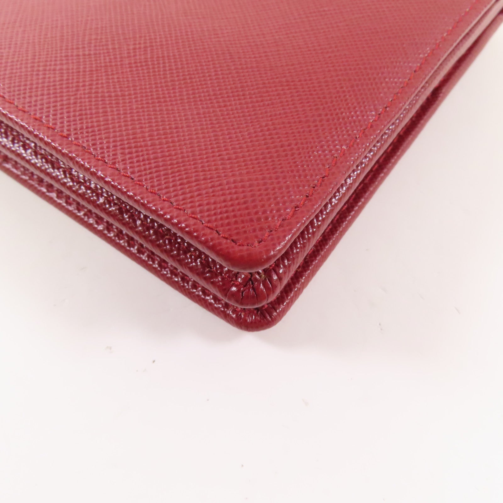 PRADA 【激減優惠】牛皮皮革Long Bifold Wallet銀扣長錢包