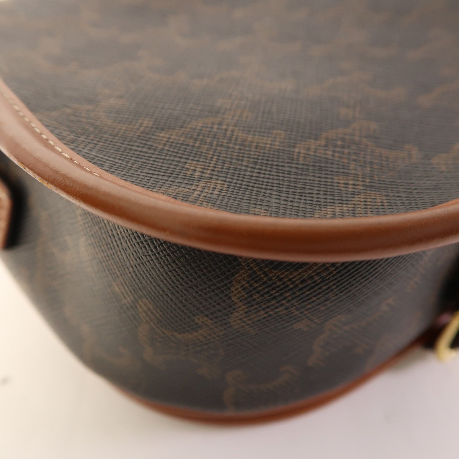 CELINE 塗層帆布Folco金扣肩背袋