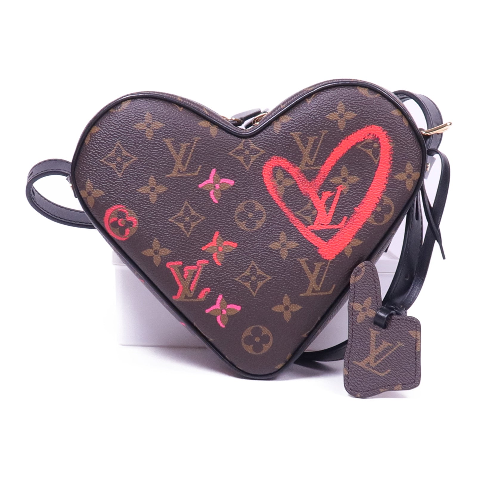 LOUIS VUITTON Monogram Sac Coeur Fall In Love金扣肩背袋棕色