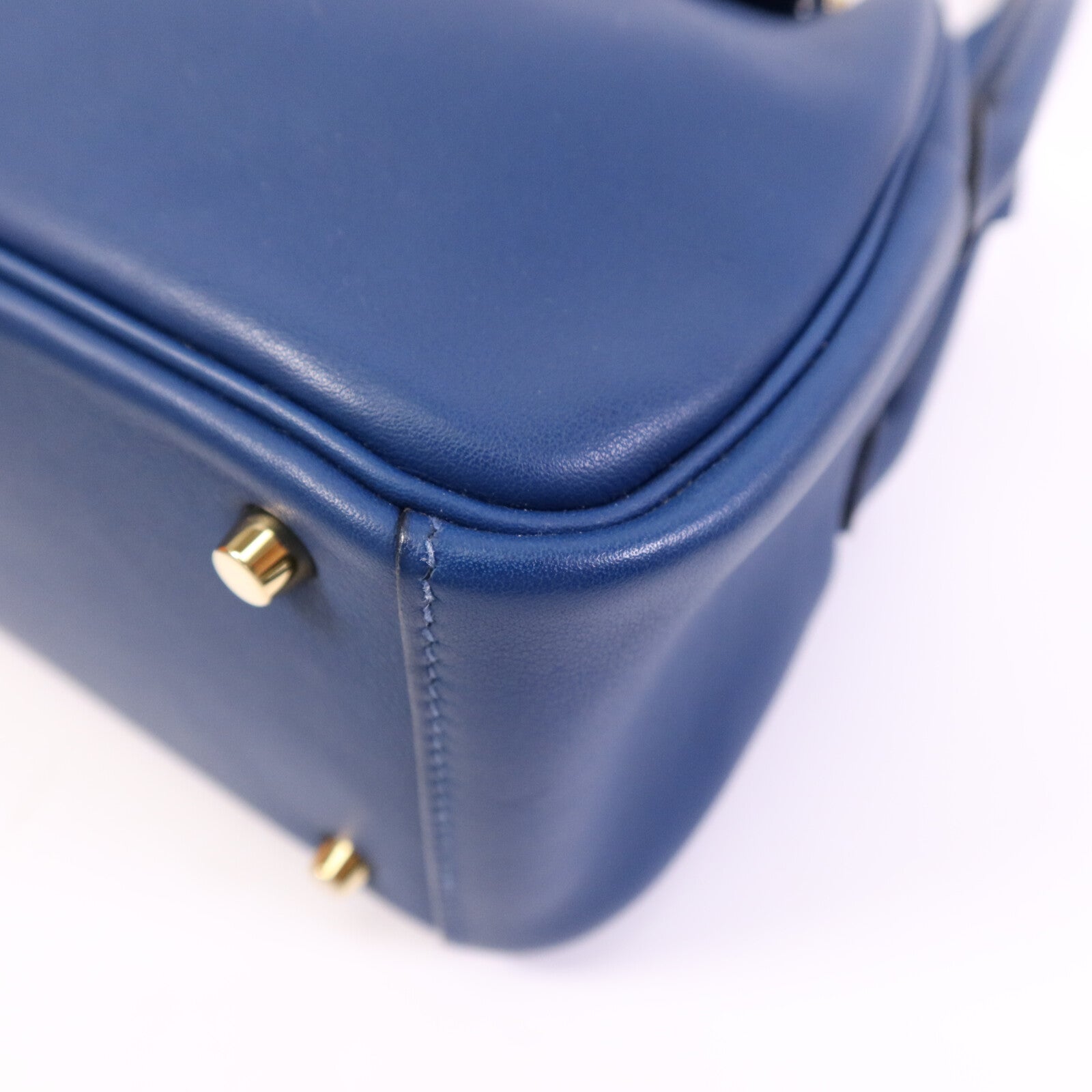 HERMES 【激減優惠】Swift皮革Mini Lindy金扣手挽肩背兩用袋Deep Blue