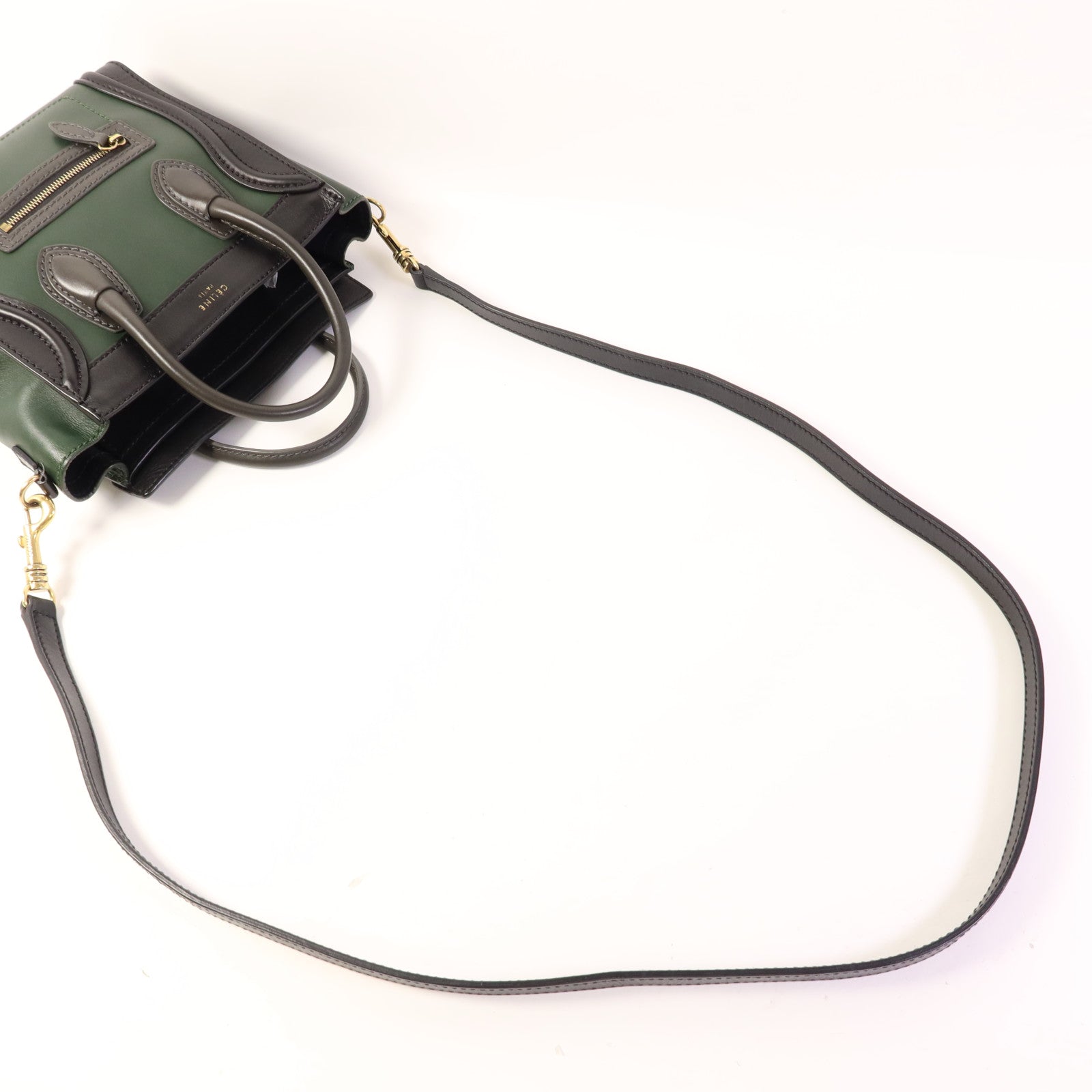 CELINE 牛皮皮革Nano Luggage金扣手挽肩背兩用袋