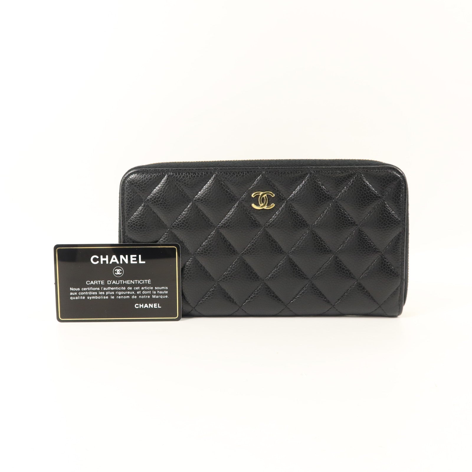 CHANEL 牛皮皮革Classic Zipper Long Wallet長錢包