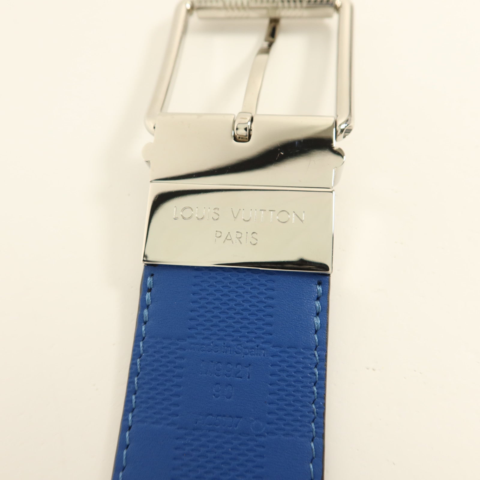 LOUIS VUITTON Damier Graphite Reversible Belt銀扣皮帶
