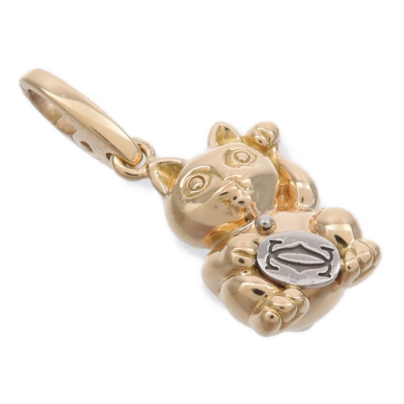CARTIER 18K玫瑰金/白金Lucky Cat Charm掛飾