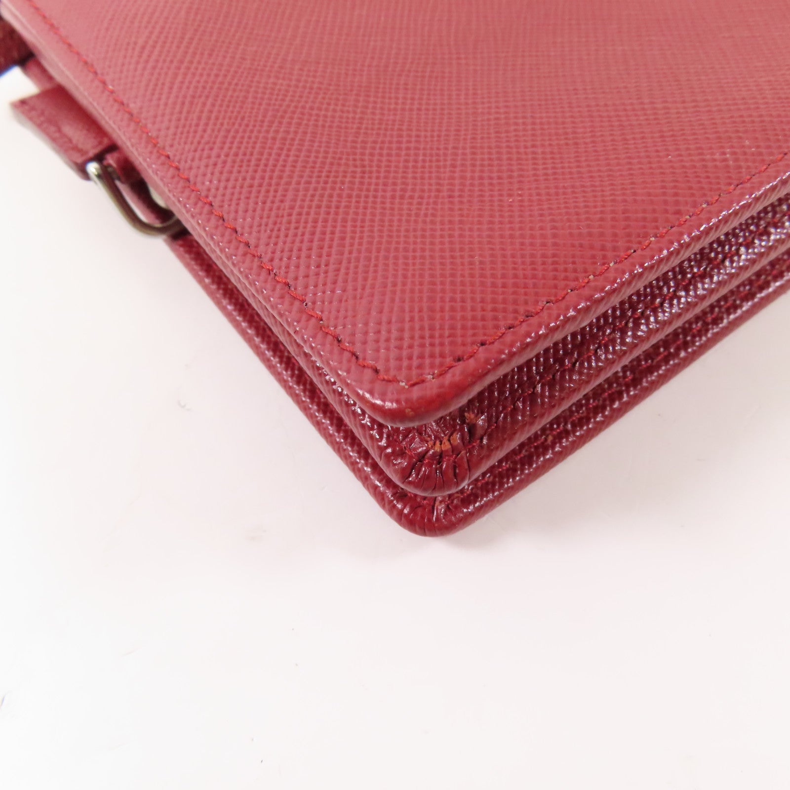 PRADA 【激減優惠】牛皮皮革Long Bifold Wallet銀扣長錢包