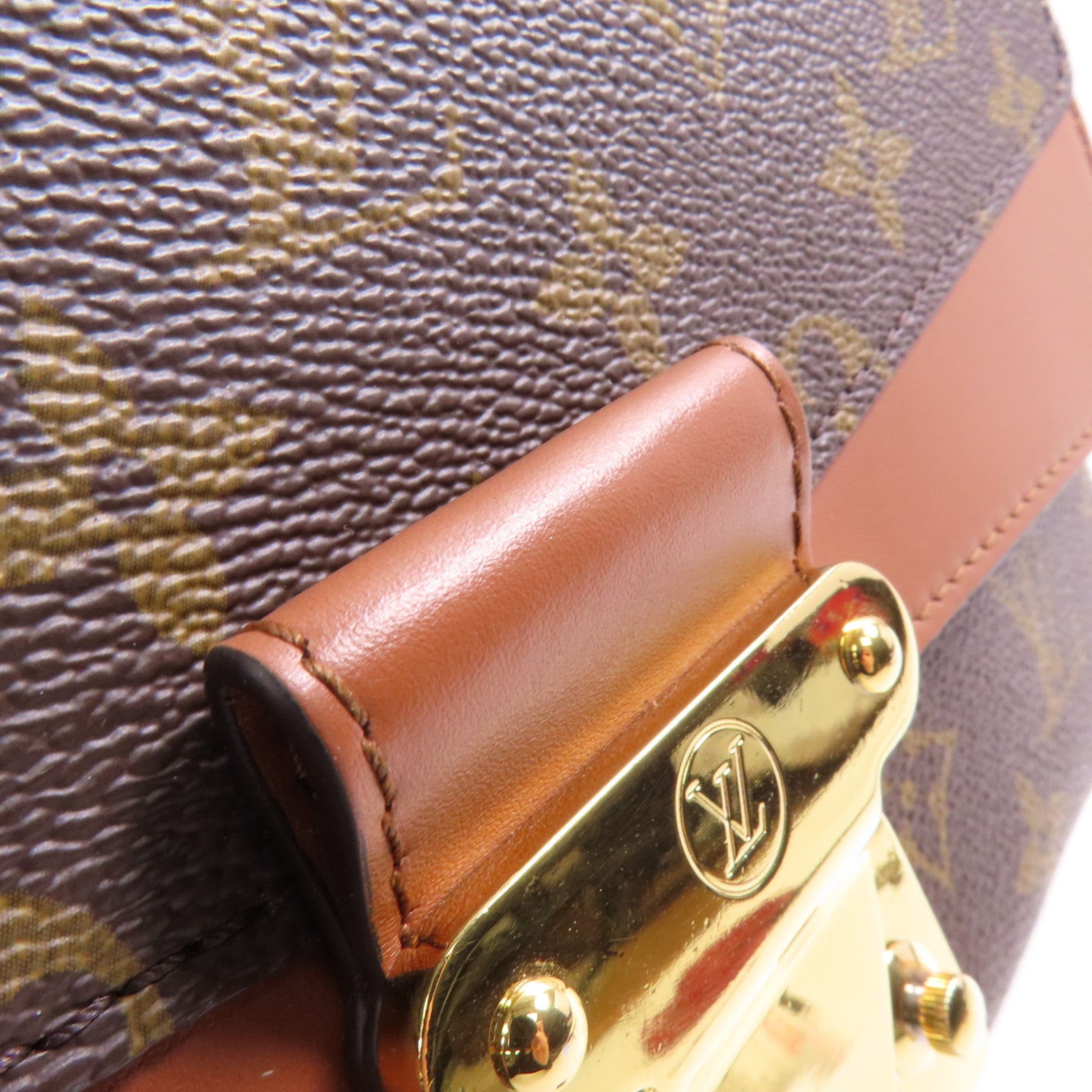 LOUIS VUITTON Monogram Marceau金扣鏈帶肩背袋棕色