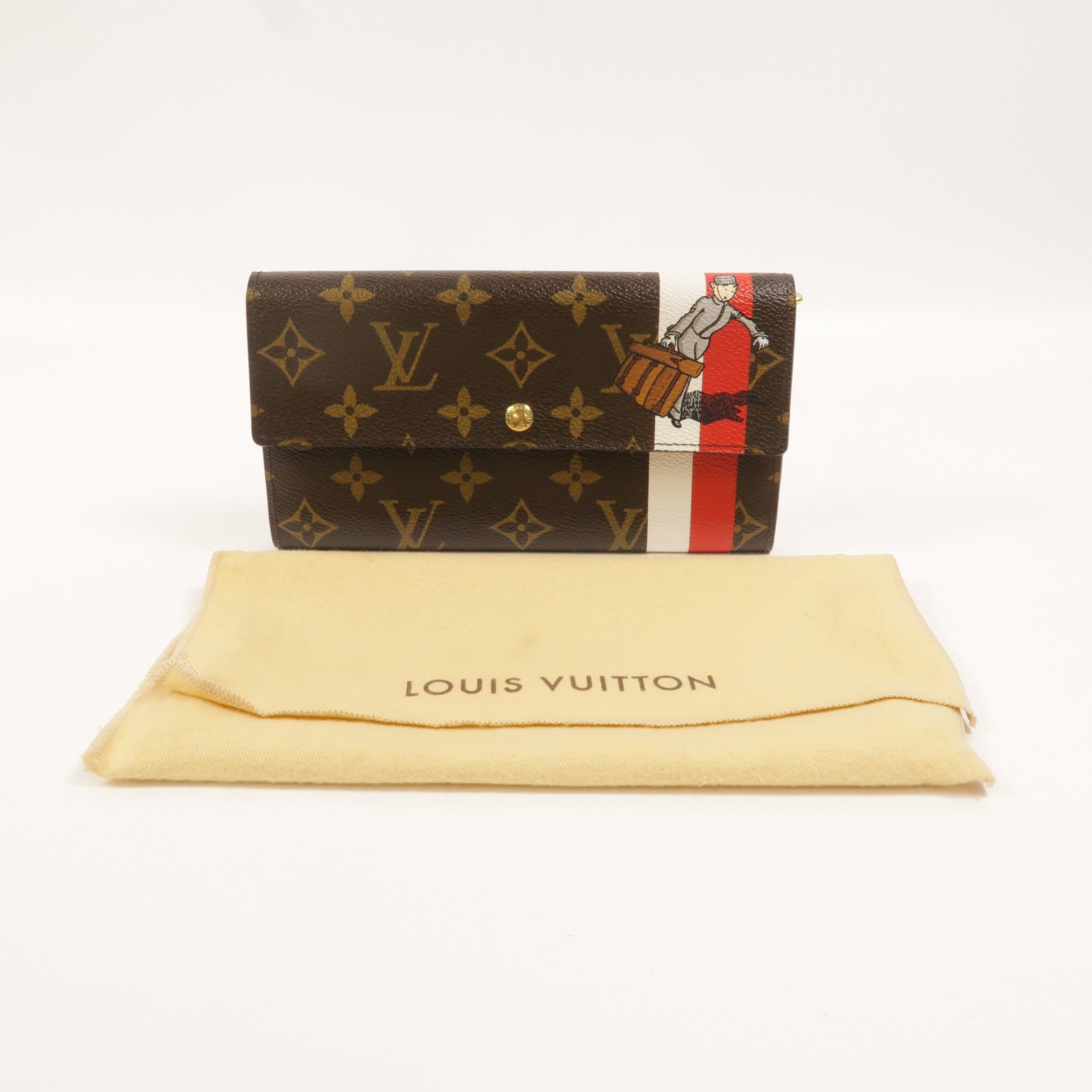 LOUIS VUITTON Monogram Groom Portefeuille Sarah長錢包