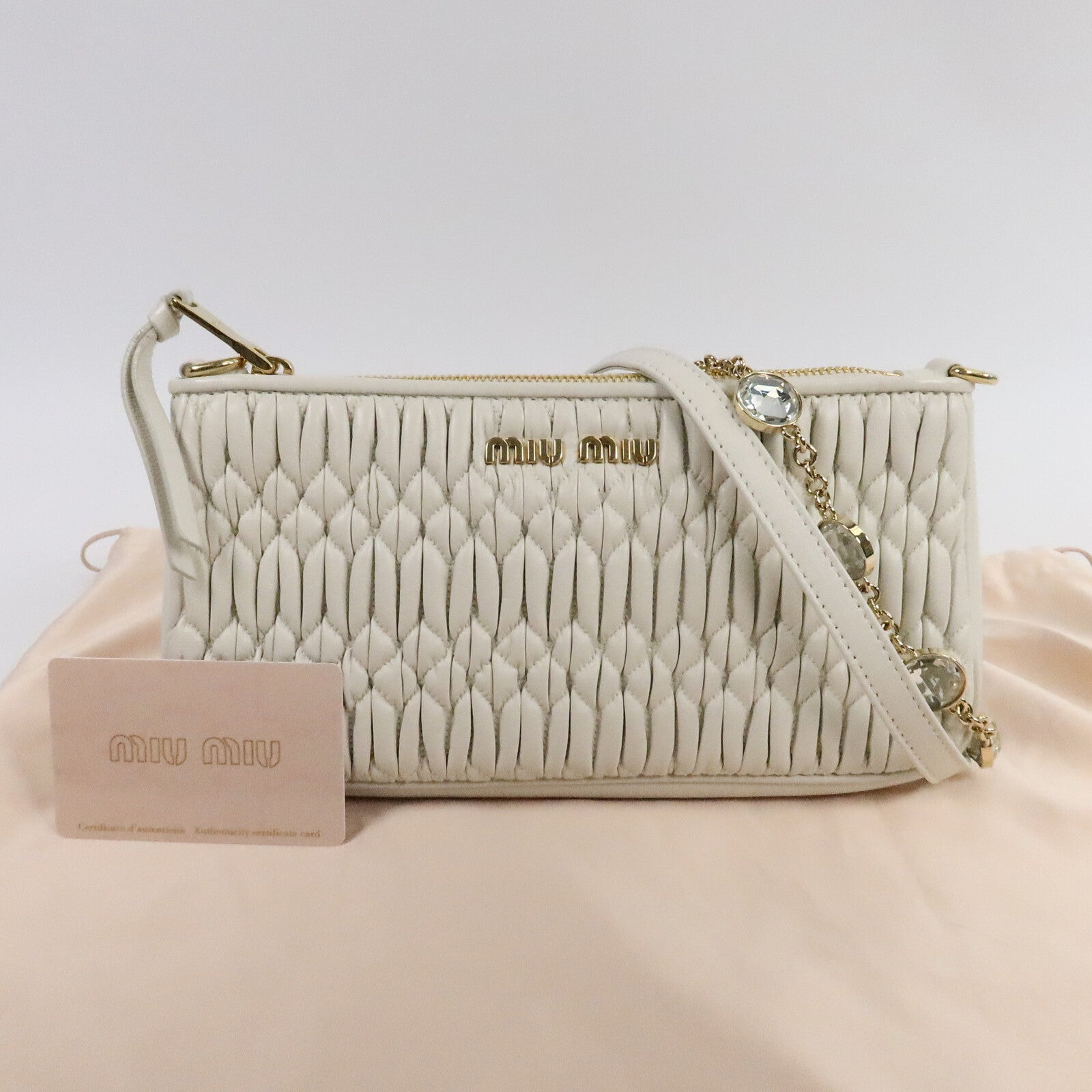 Miu Miu 羊皮皮革Chain Shoulder Bag鏈帶肩背袋