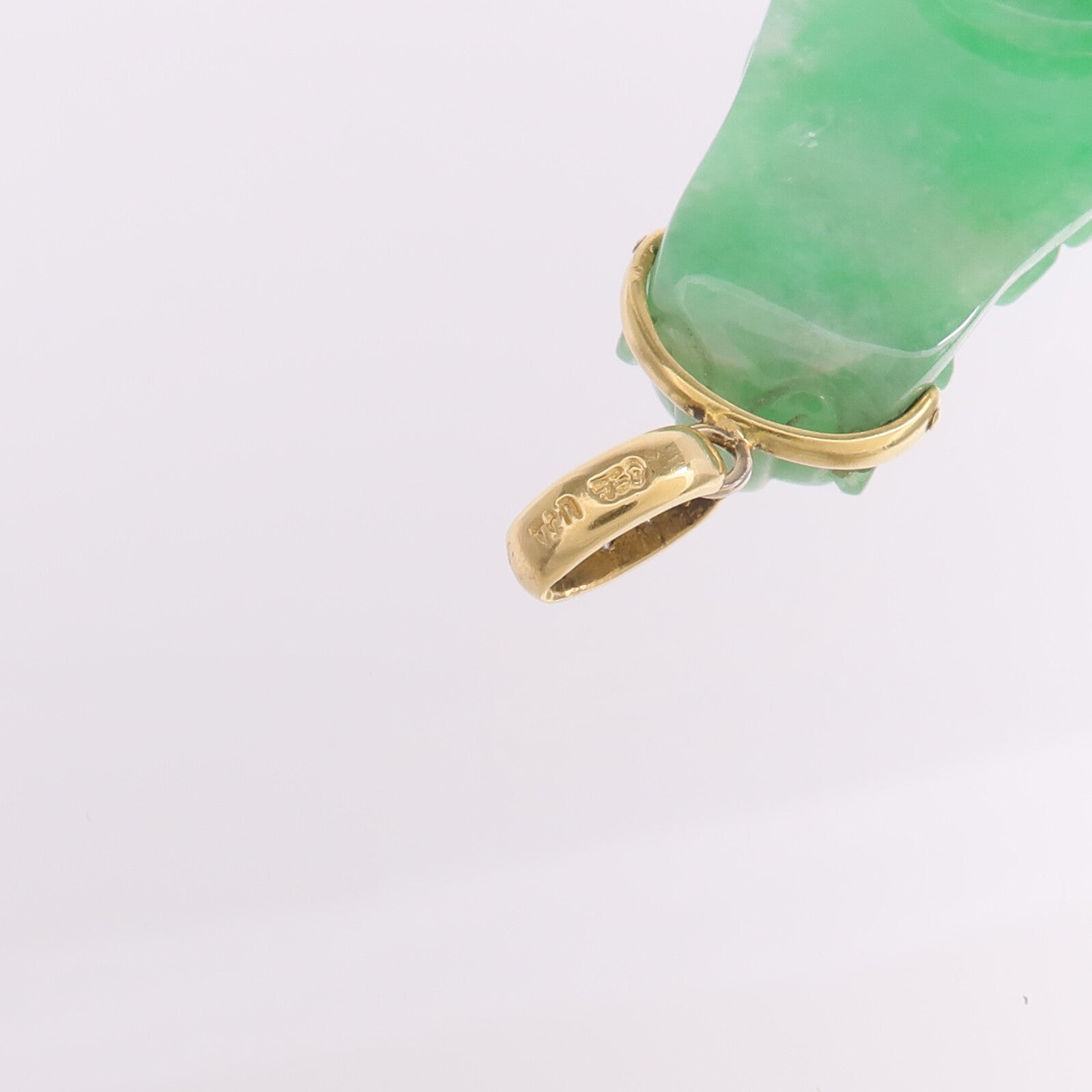 JEWELRY 18K黃金Jade Diamond Pendant Top翡翠/鑽石吊墜