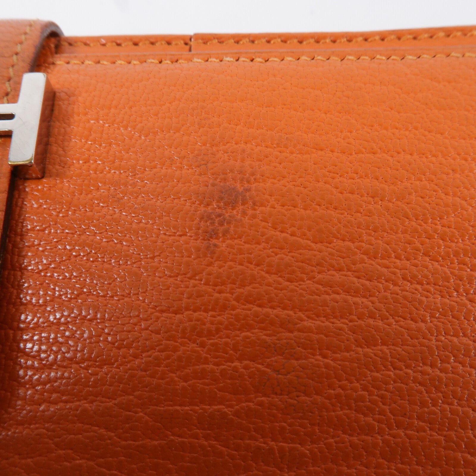 HERMES Chevre皮革Bearn Long Wallet銀包Feu