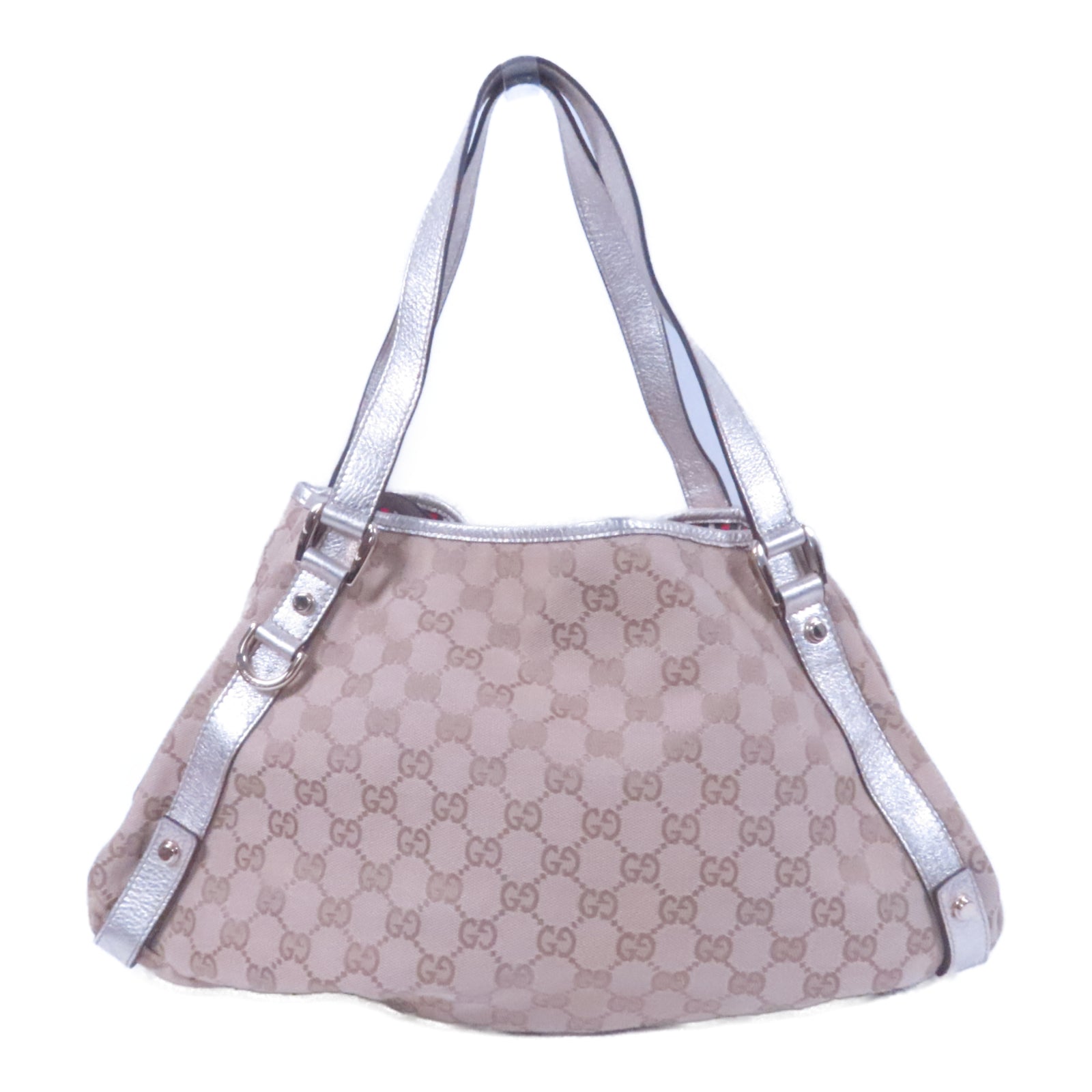 GUCCI (PRICE DOWN) GG GHW Shoulder Bag 130736 Canvas Beige