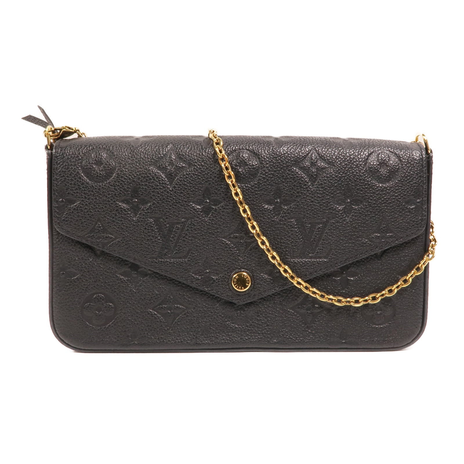 LOUIS VUITTON Monogram Empreinte Felicie Pochette 金扣鏈帶肩背袋