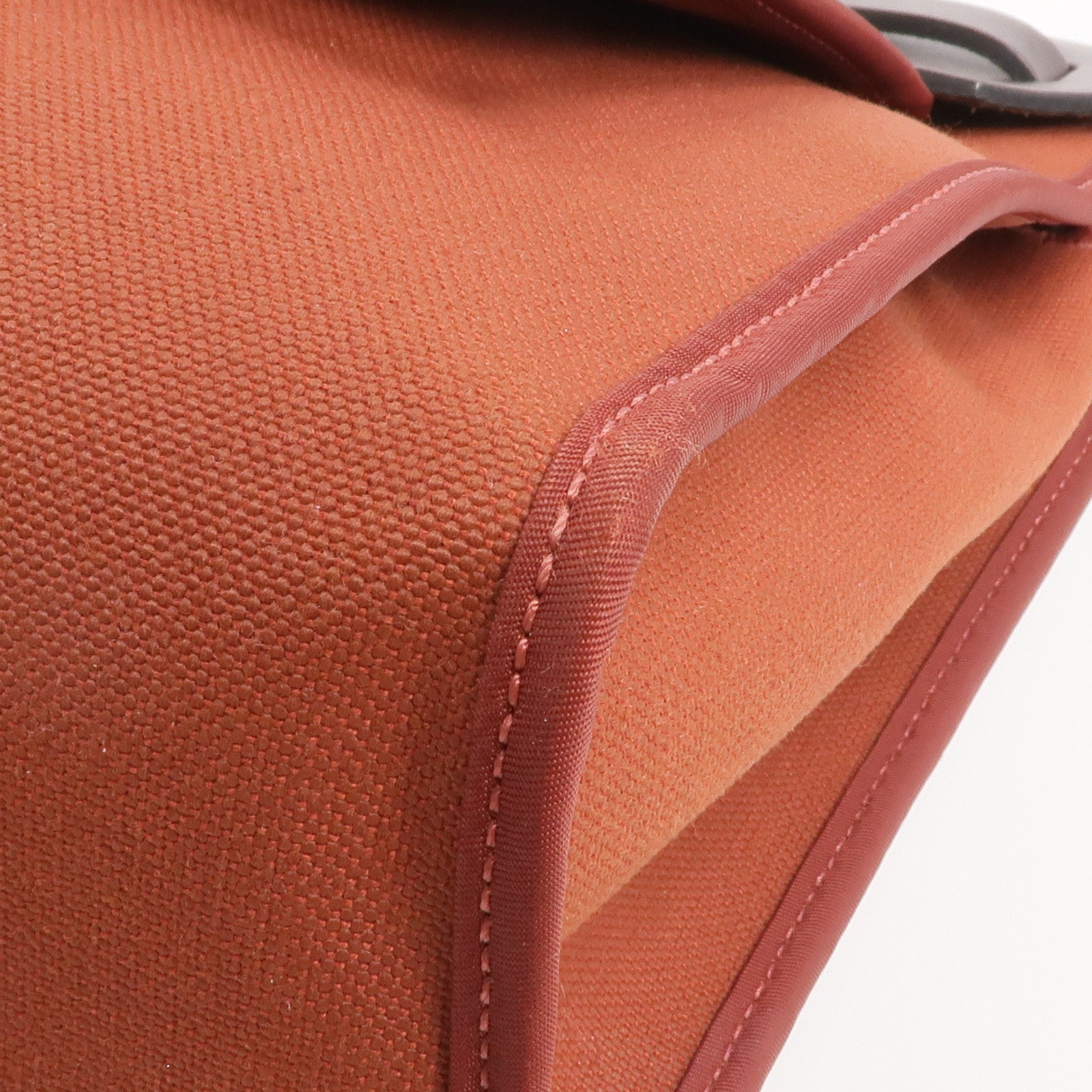 HERMES 帆布/皮革Herbag PM銀扣手挽肩背兩用袋Rouge Garance