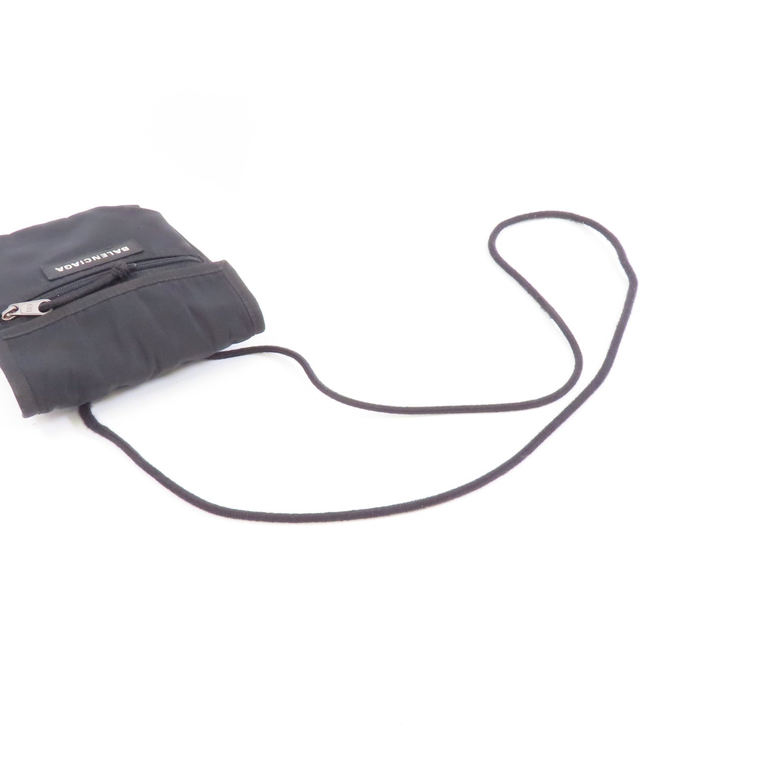BALENCIAGA 尼龍Shoulder Bag銀扣肩背袋黑色