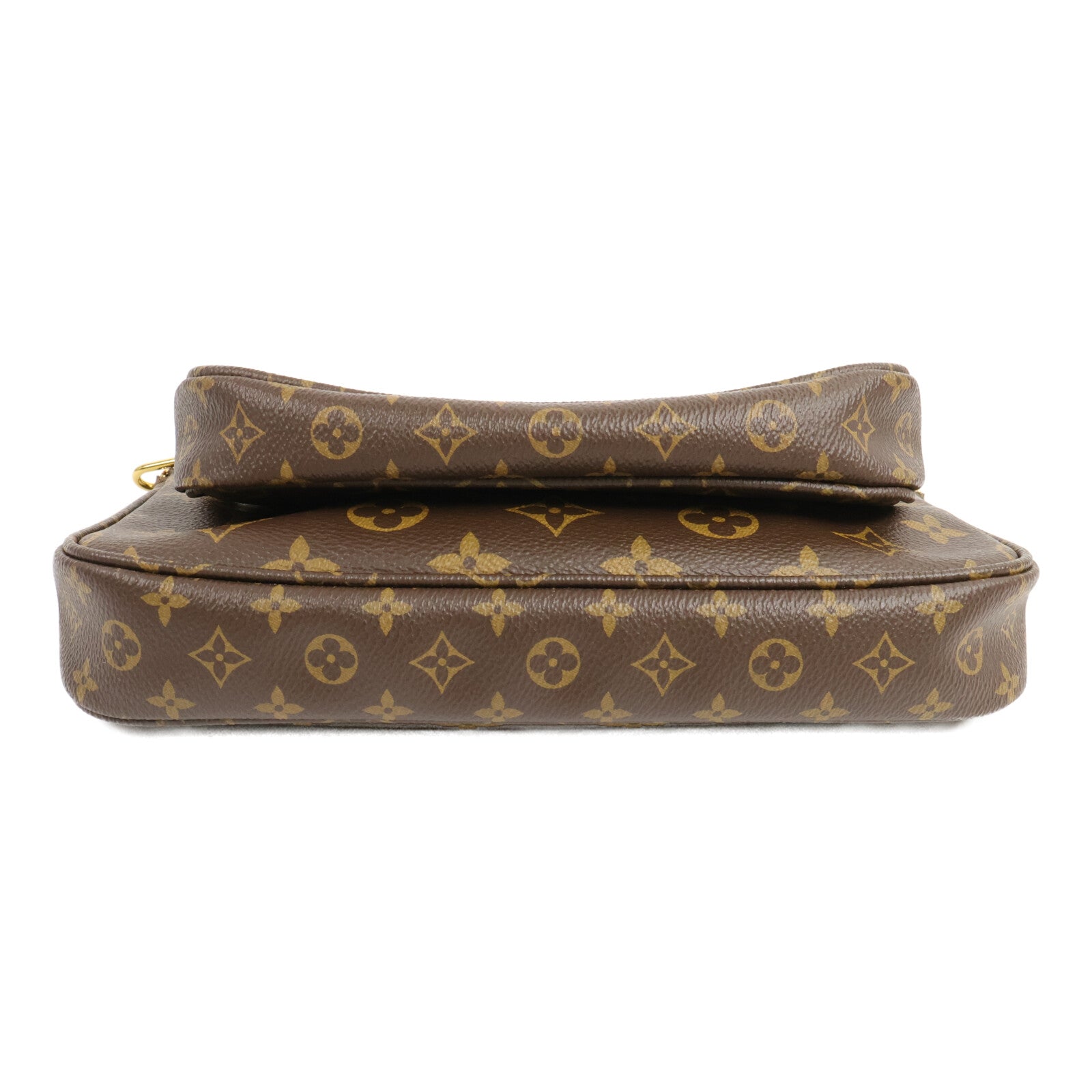 LOUIS VUITTON Monogram Multi Pochette Accessoires金扣手挽肩背兩用袋棕色