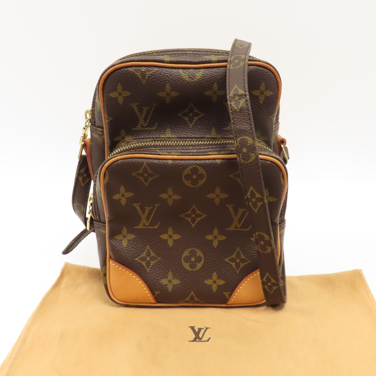 LOUIS VUITTON 【激減優惠】Monogram Amazon金扣肩背袋啡色