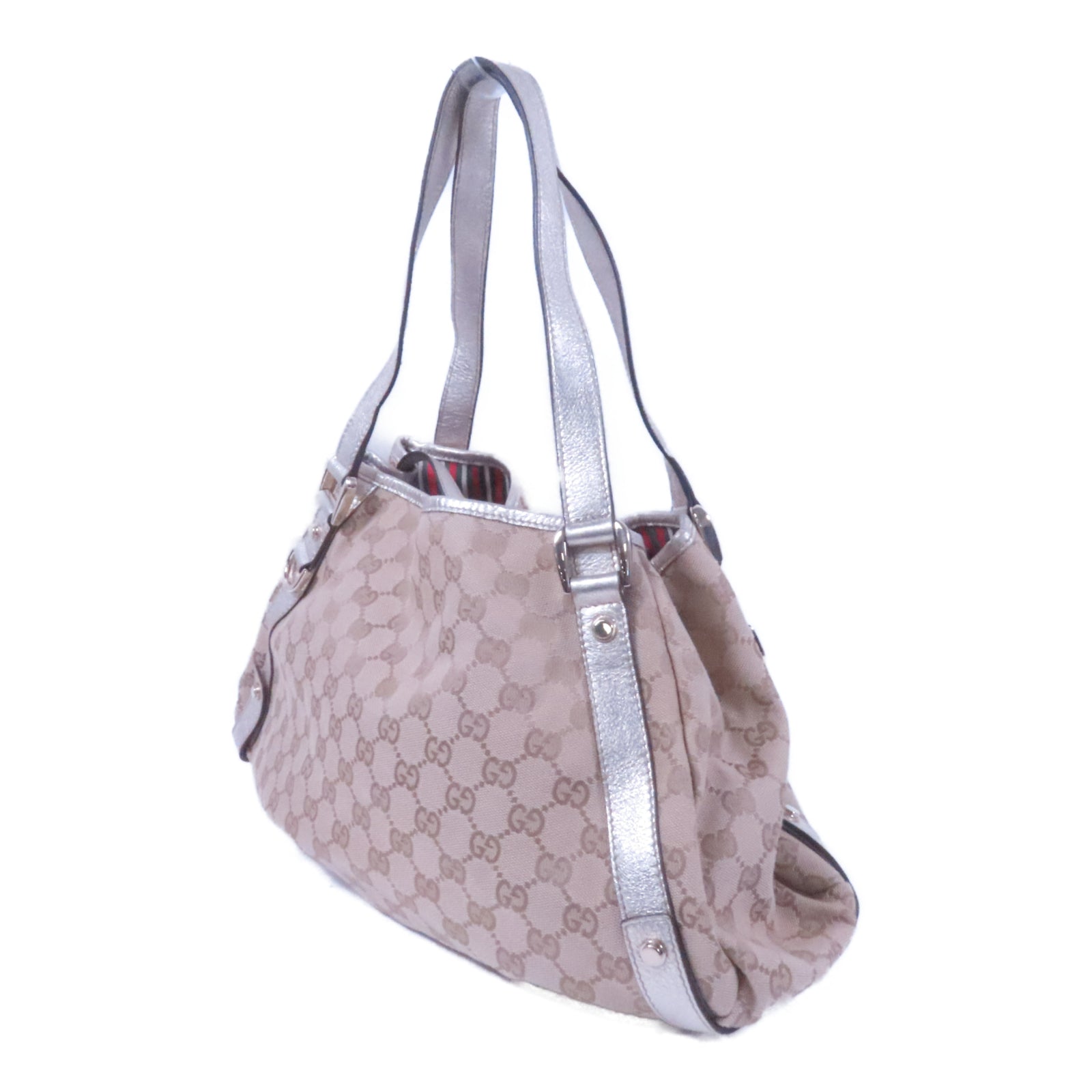 GUCCI (PRICE DOWN) GG GHW Shoulder Bag 130736 Canvas Beige