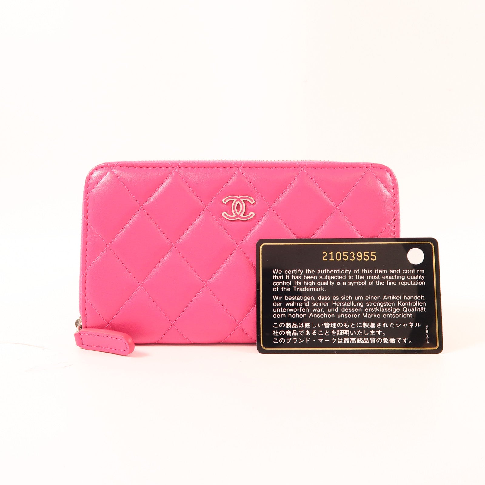 CHANEL 羊皮皮革Long Wallet金扣長錢包
