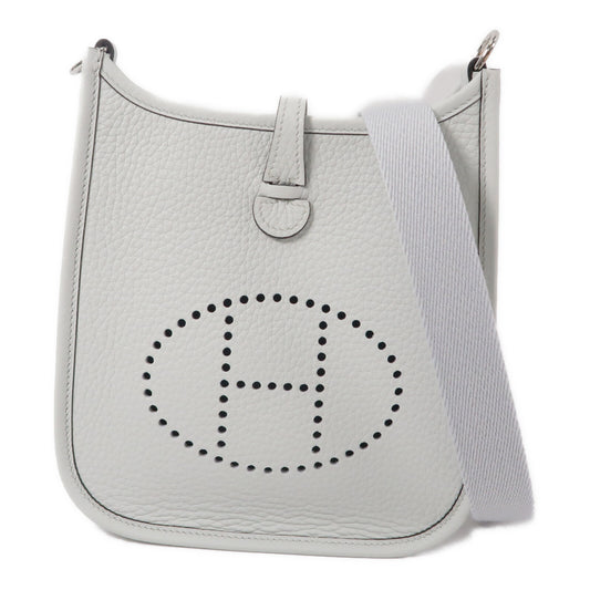 HERMES Clemence皮革Mini Evelyne手挽肩背兩用袋Gris Platine