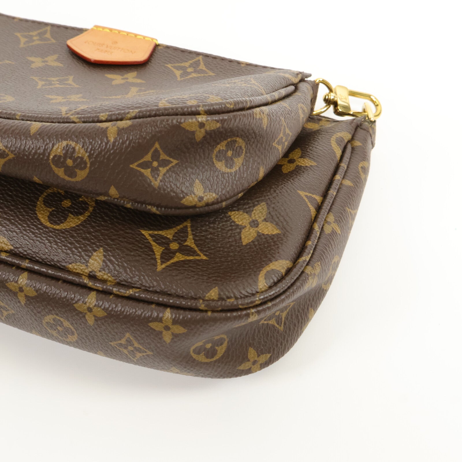 LOUIS VUITTON Monogram Multi Pochette Accessoires金扣手挽肩背兩用袋棕色
