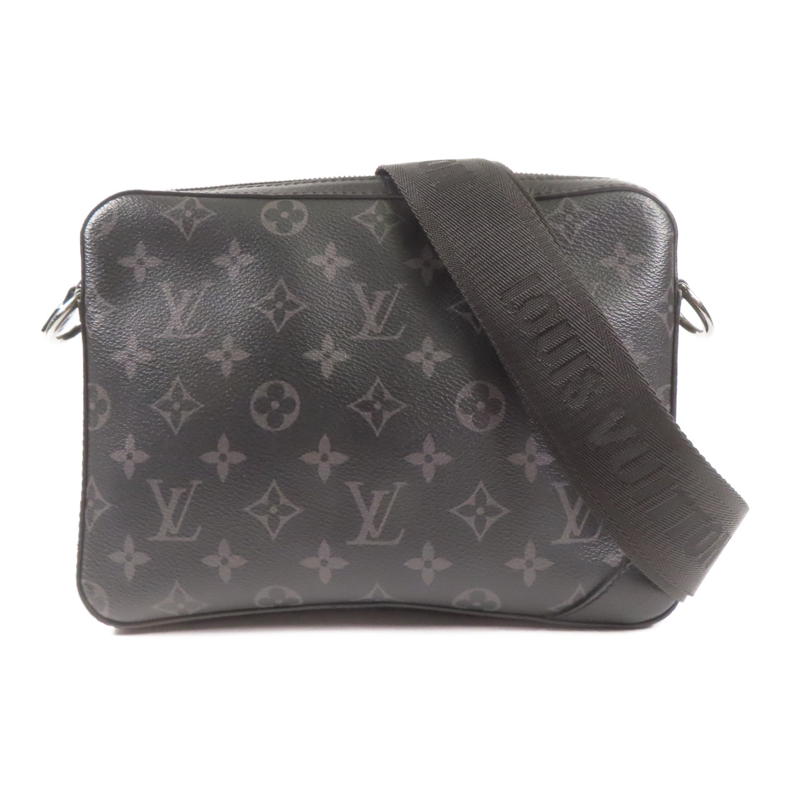 LOUIS VUITTON Monogram Eclipse Reverse Trio Messenger銀扣肩背袋