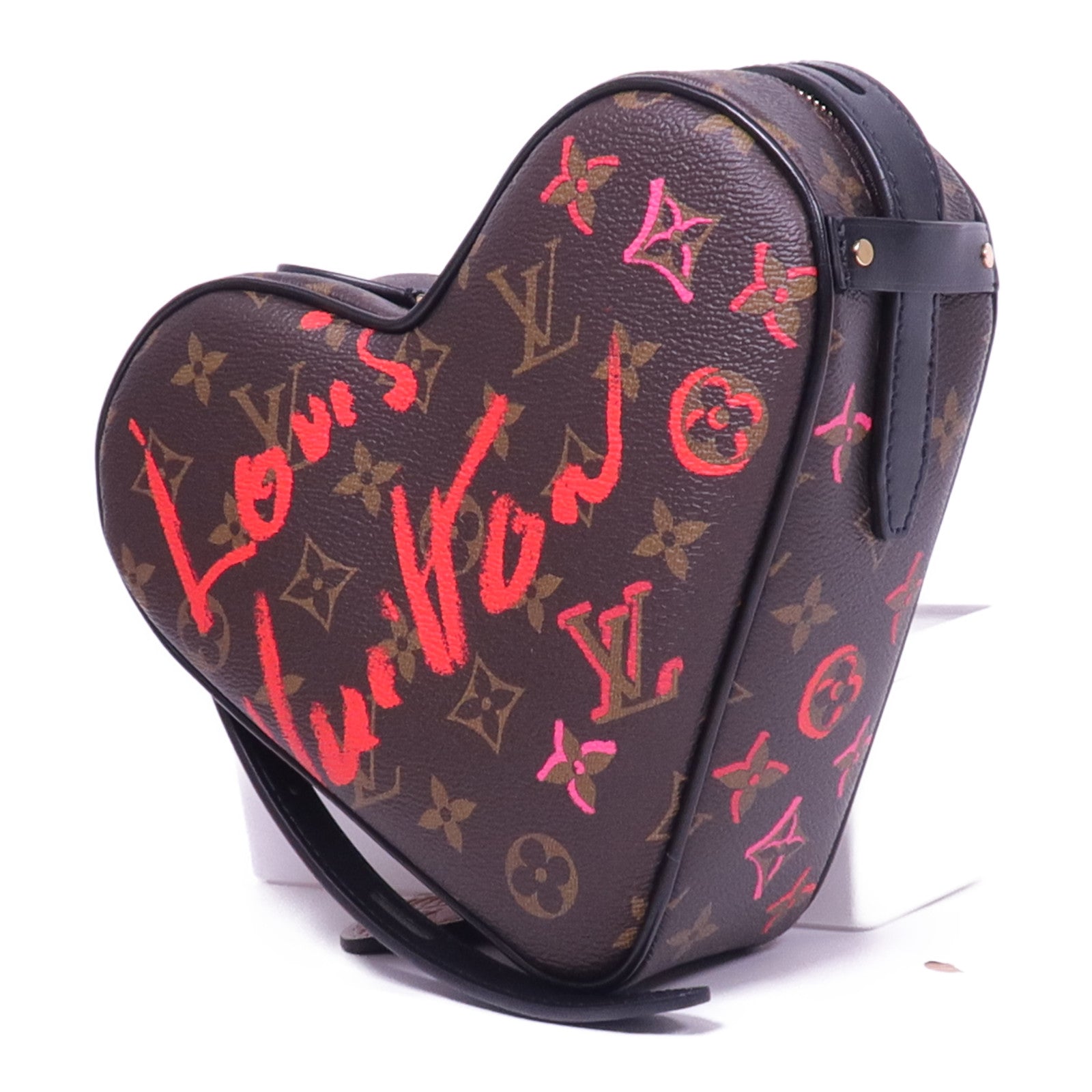 LOUIS VUITTON Monogram Sac Coeur Fall In Love金扣肩背袋棕色
