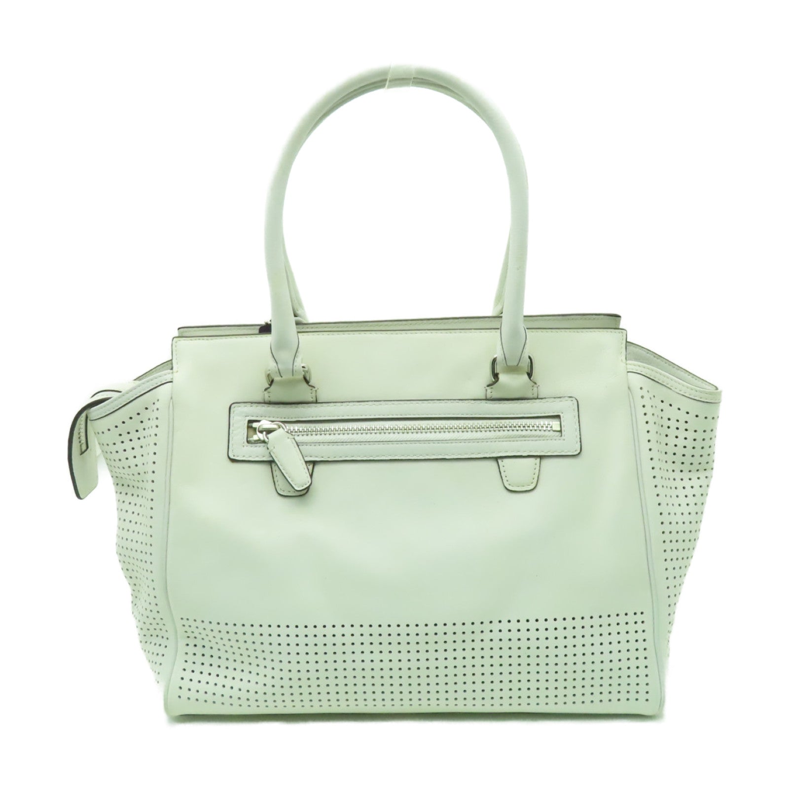 COACH 【激減優惠】牛皮皮革Shoulder Bag銀扣肩背袋白色