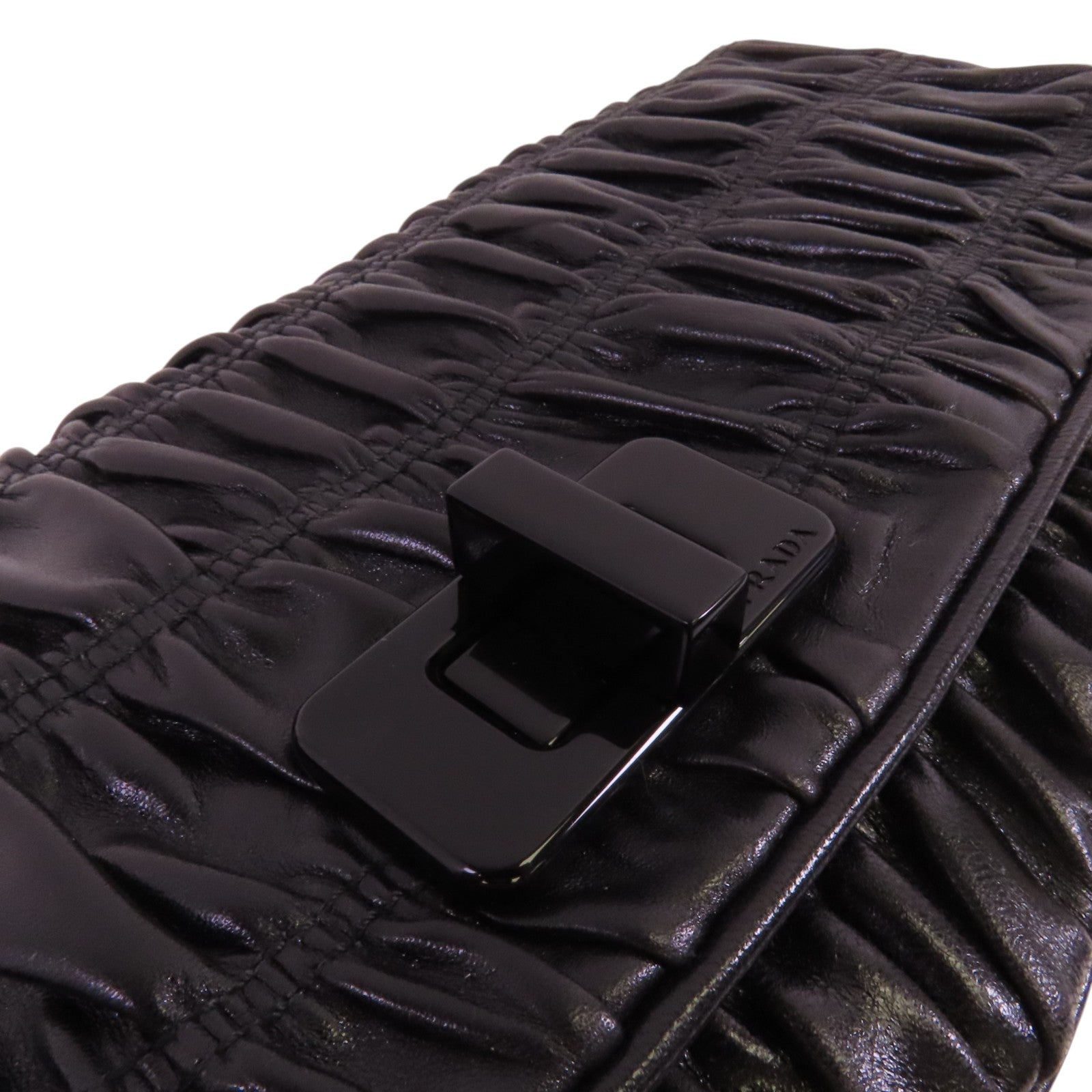 PRADA 牛皮皮革Capretto Graufre Clutch手拿包