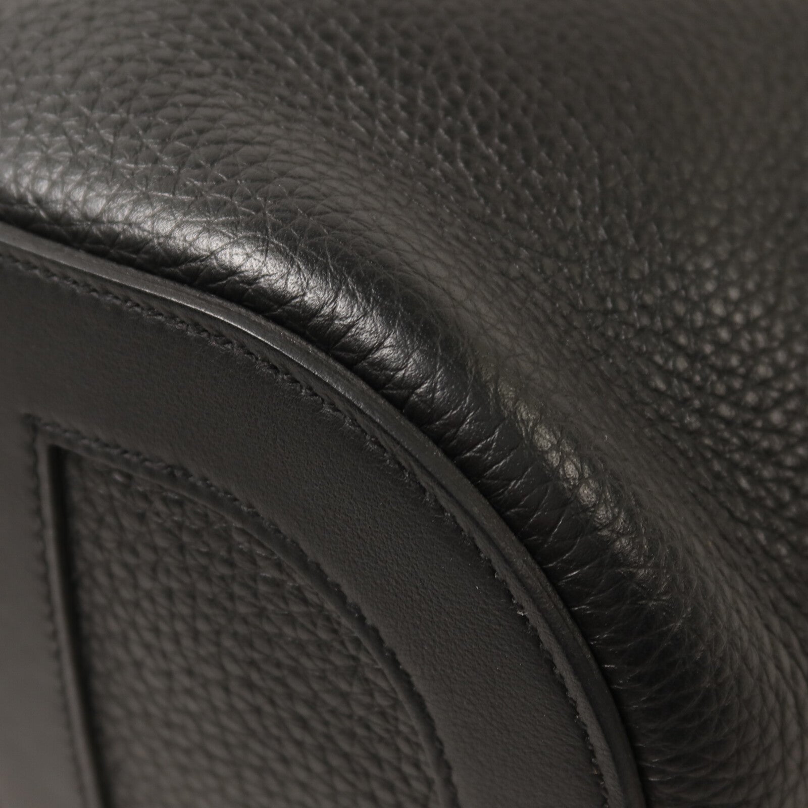 HERMES Clemence皮革In The Loop 18銀扣手挽袋Noir