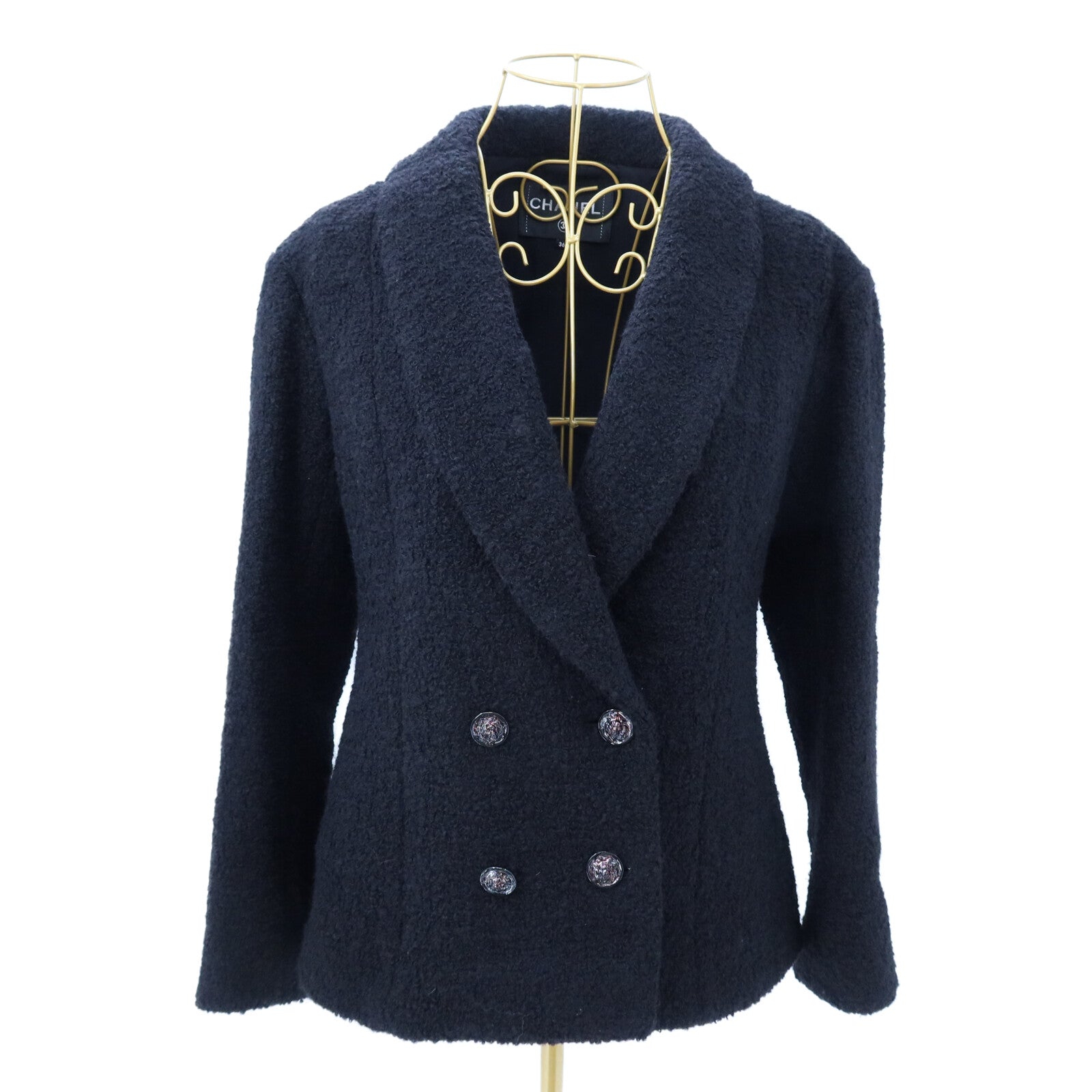 CHANEL Wool/Polyamide Double-Breasted Jacket外套