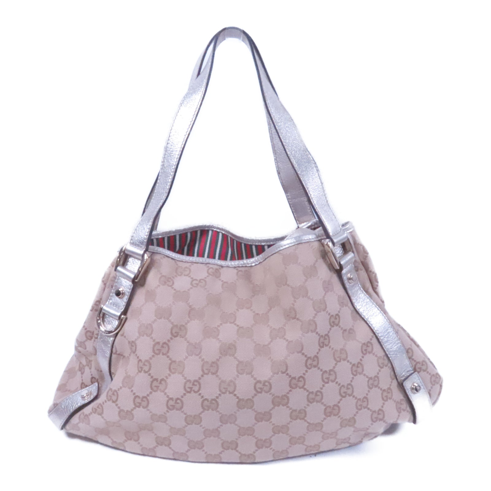 GUCCI (PRICE DOWN) GG GHW Shoulder Bag 130736 Canvas Beige
