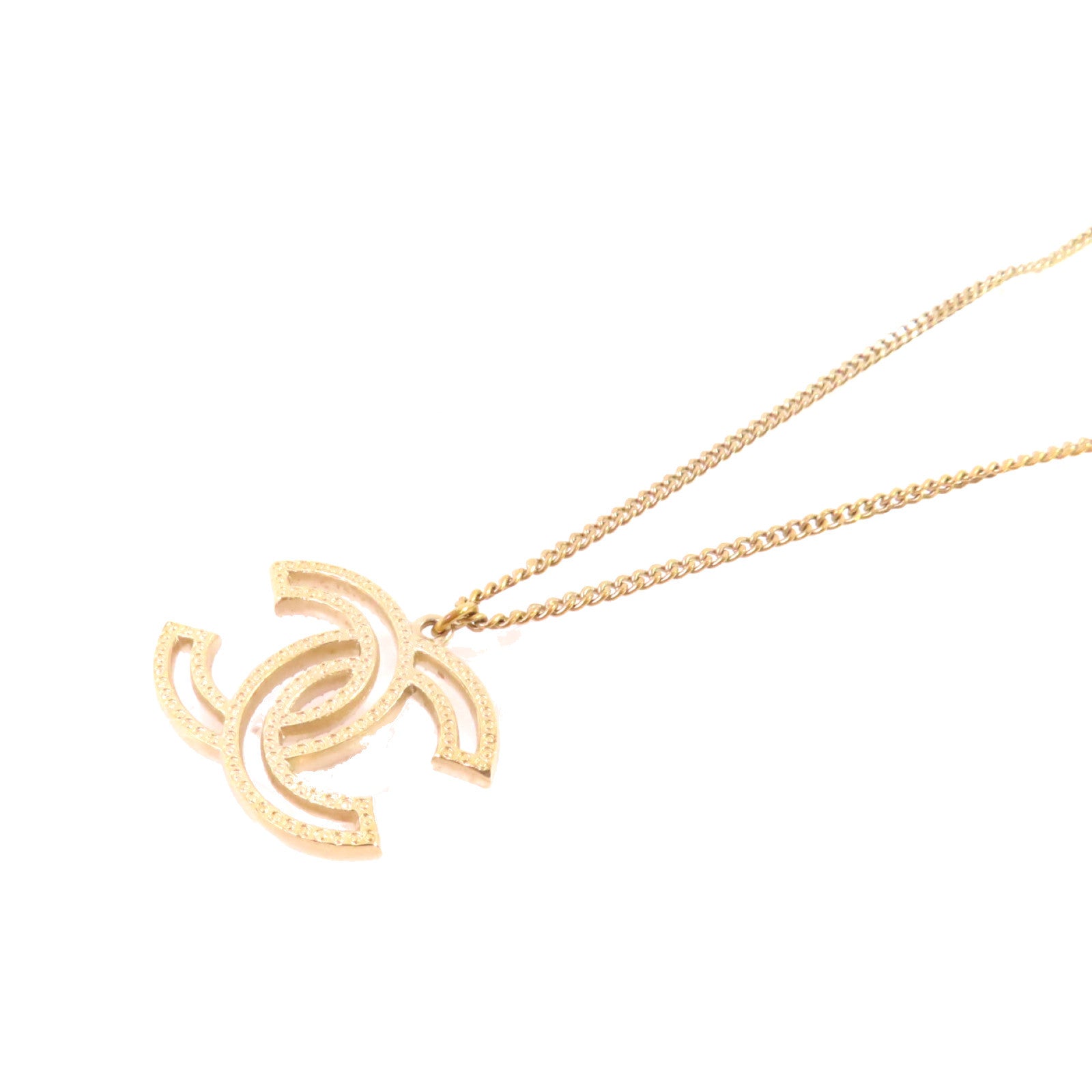 CHANEL 金屬/水鑽CC Necklace金扣項鏈金色