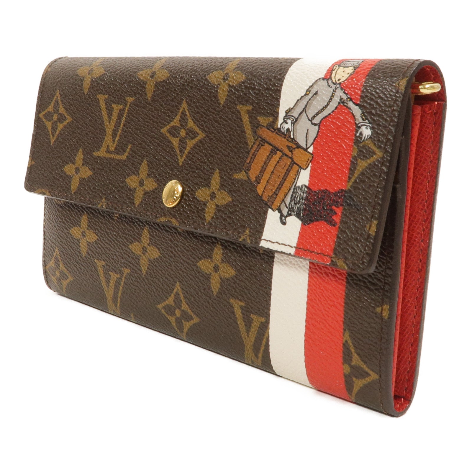 LOUIS VUITTON Monogram Groom Portefeuille Sarah長錢包