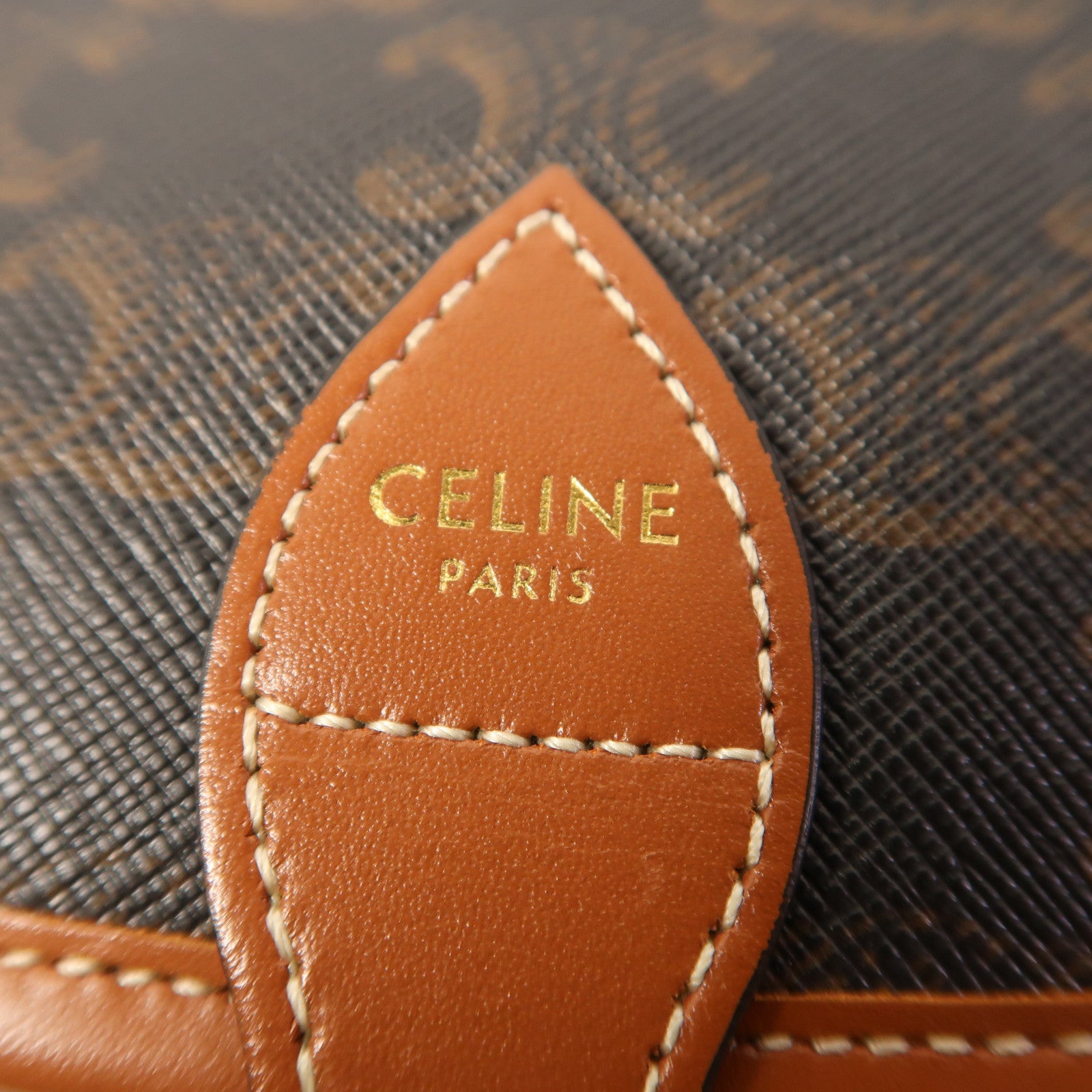 CELINE 塗層帆布Folco金扣肩背袋