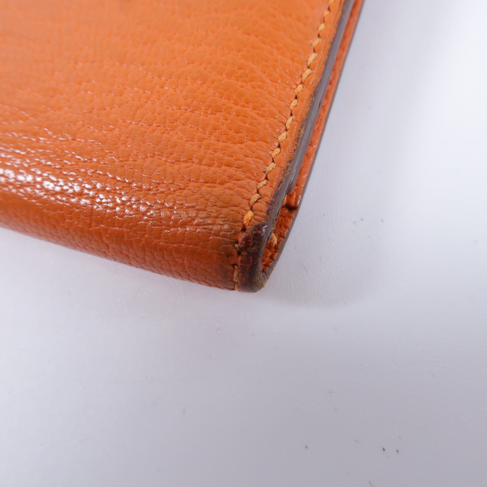 HERMES Chevre皮革Bearn Long Wallet銀包Feu