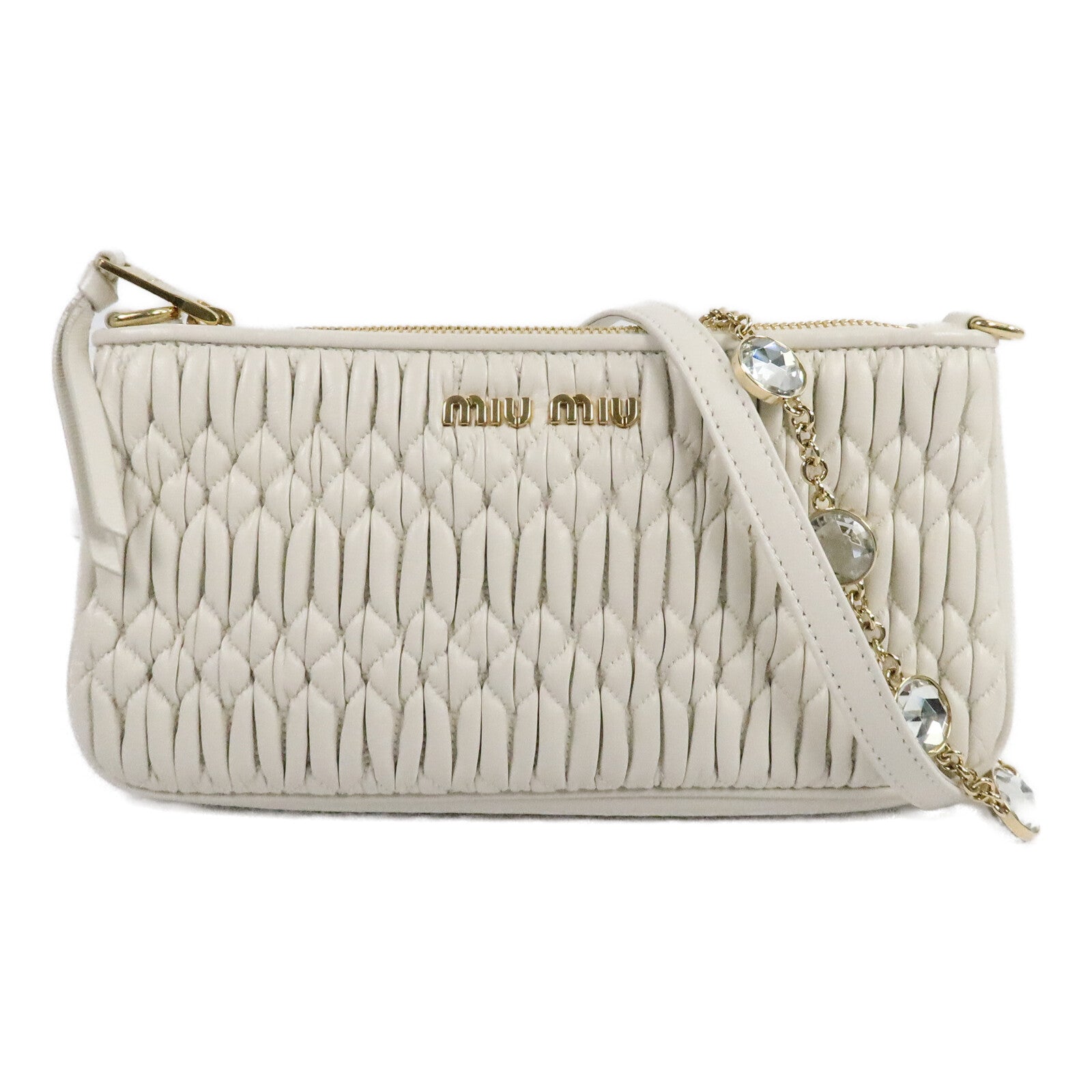 Miu Miu 羊皮皮革Chain Shoulder Bag鏈帶肩背袋