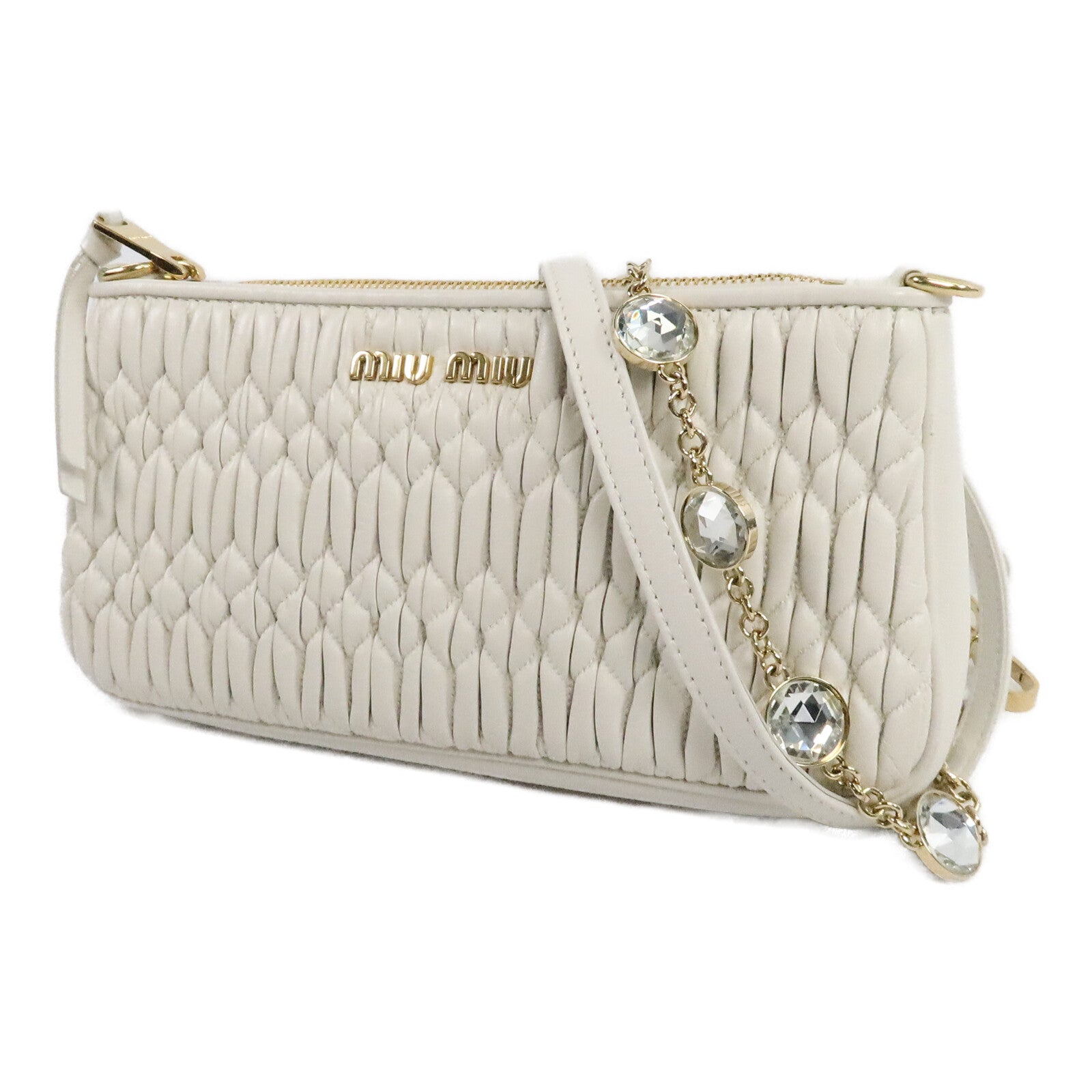 Miu Miu 羊皮皮革Chain Shoulder Bag鏈帶肩背袋