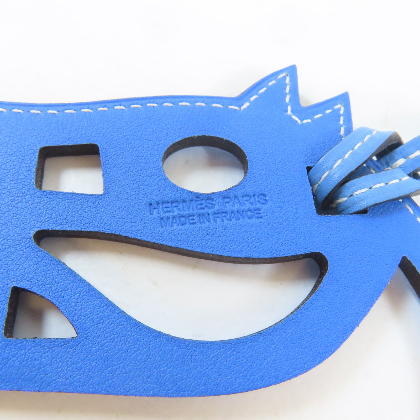 HERMES Swift皮革Paddock Cheval Charm掛飾藍色