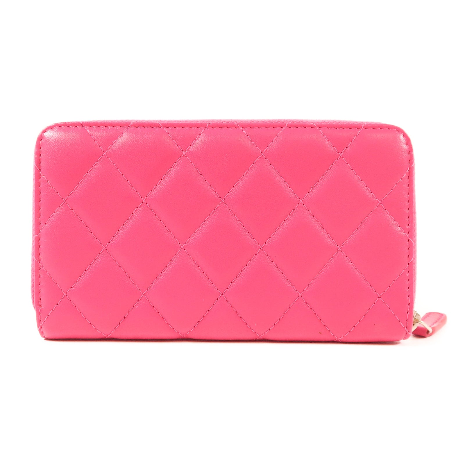 CHANEL 羊皮皮革Long Wallet金扣長錢包