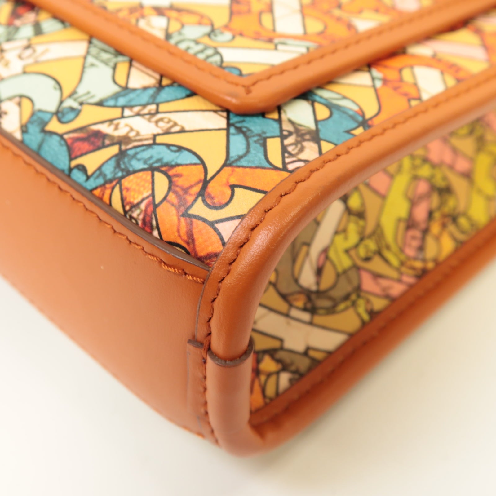 BURBERRY 【激減優惠】皮革2way Shoulder Bag金扣手挽肩背兩用袋棕色/彩色