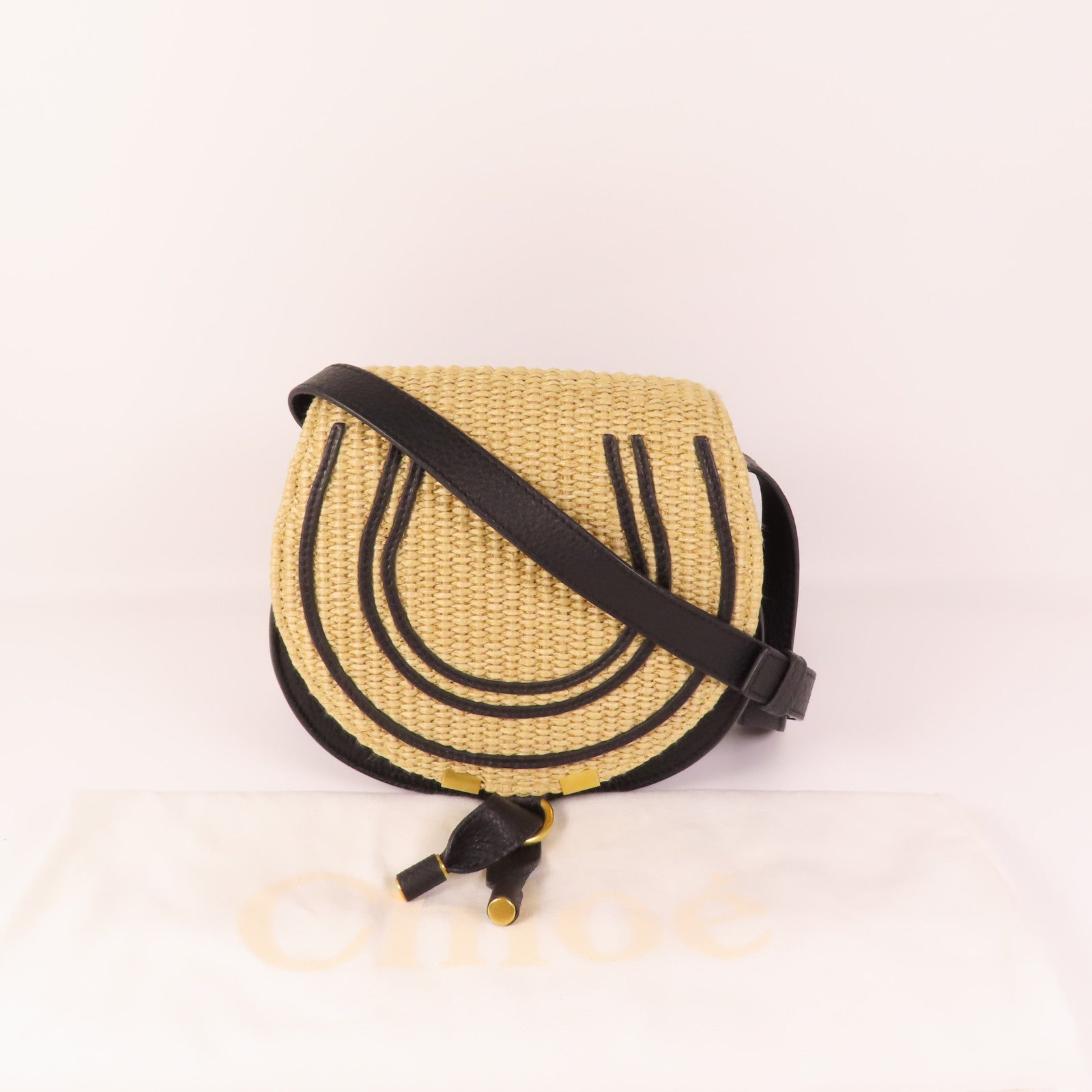 Chloe 牛皮皮革/藤料Shoulder Bag金扣肩背袋