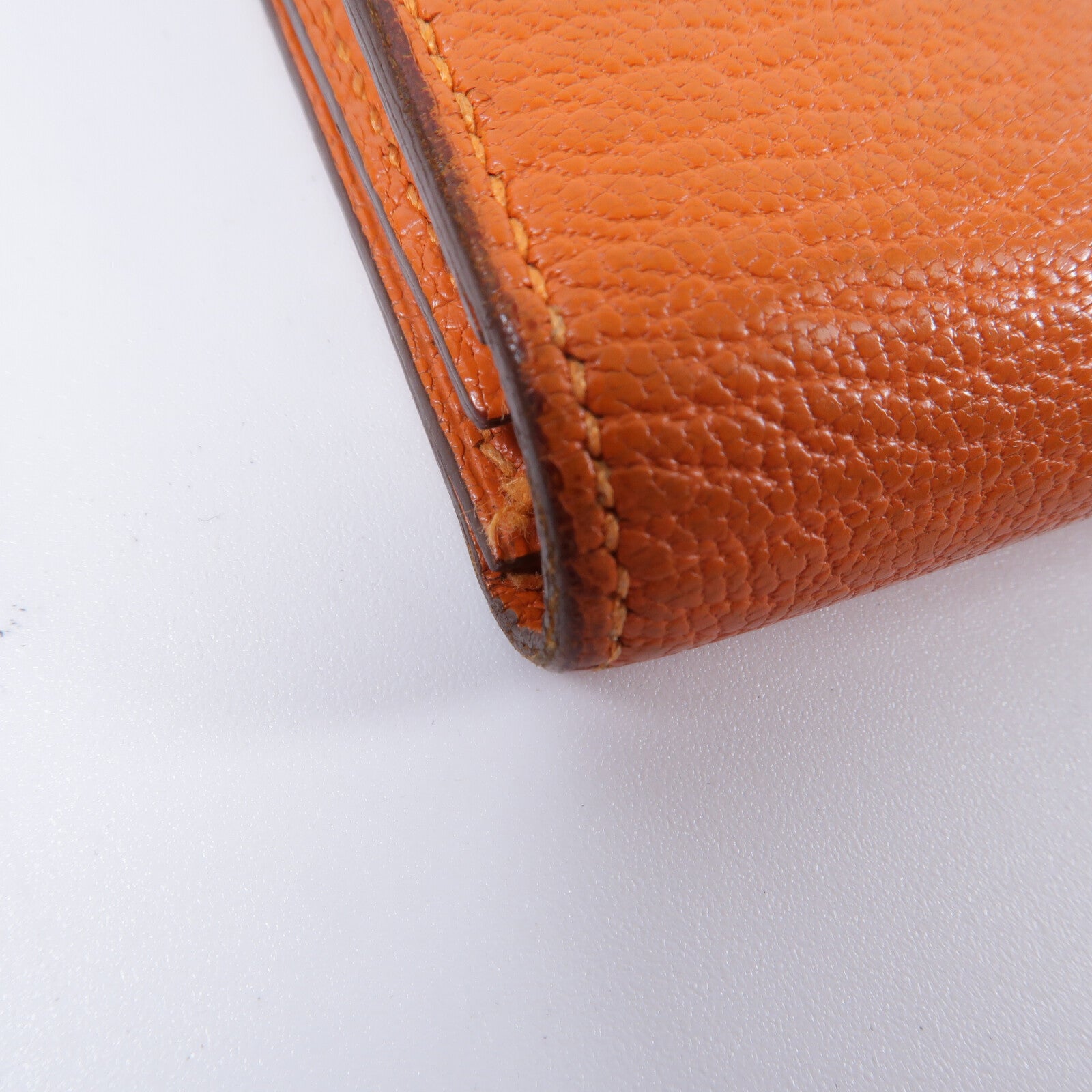 HERMES Chevre皮革Bearn Long Wallet銀包Feu