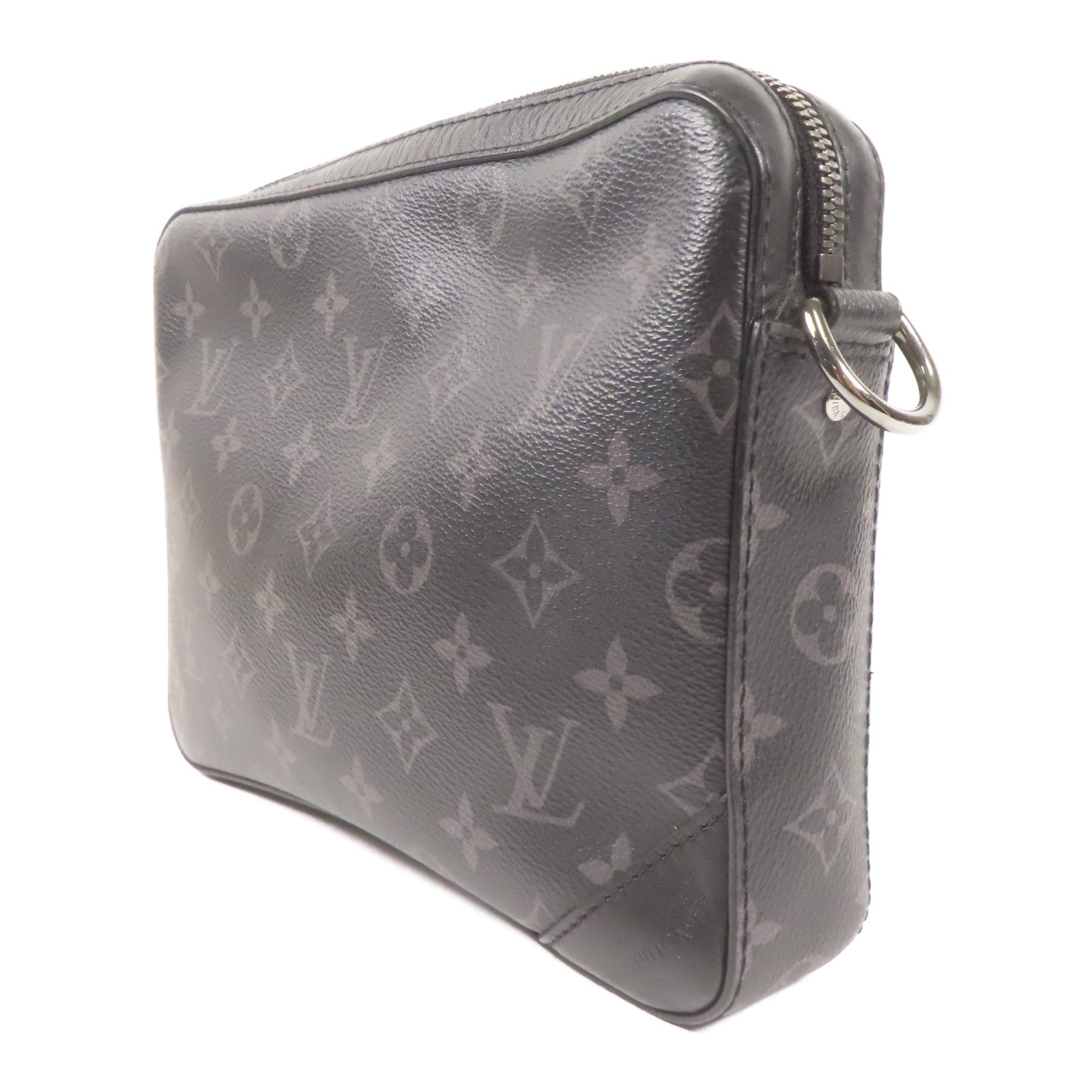LOUIS VUITTON Monogram Eclipse Reverse Trio Messenger銀扣肩背袋