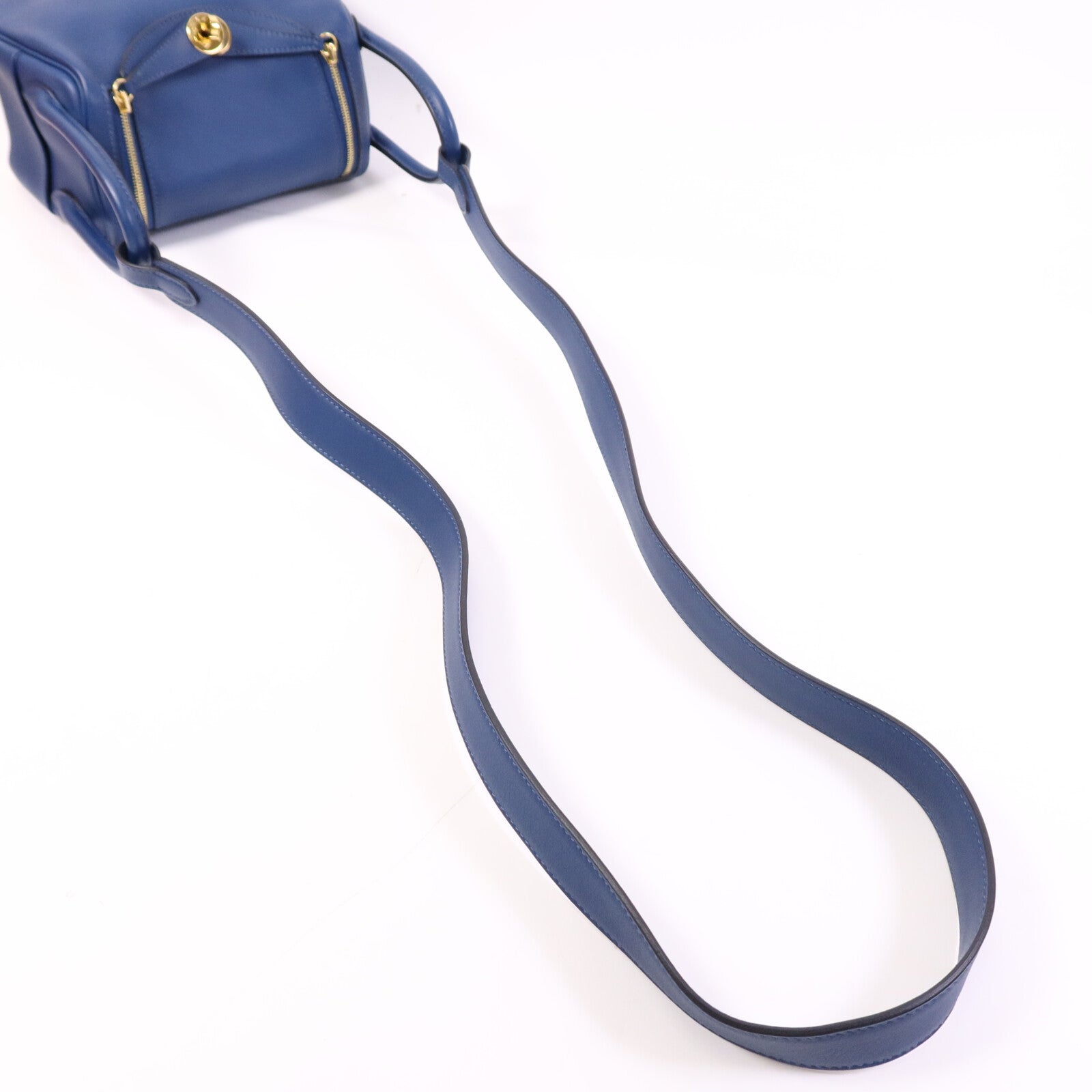 HERMES 【激減優惠】Swift皮革Mini Lindy金扣手挽肩背兩用袋Deep Blue